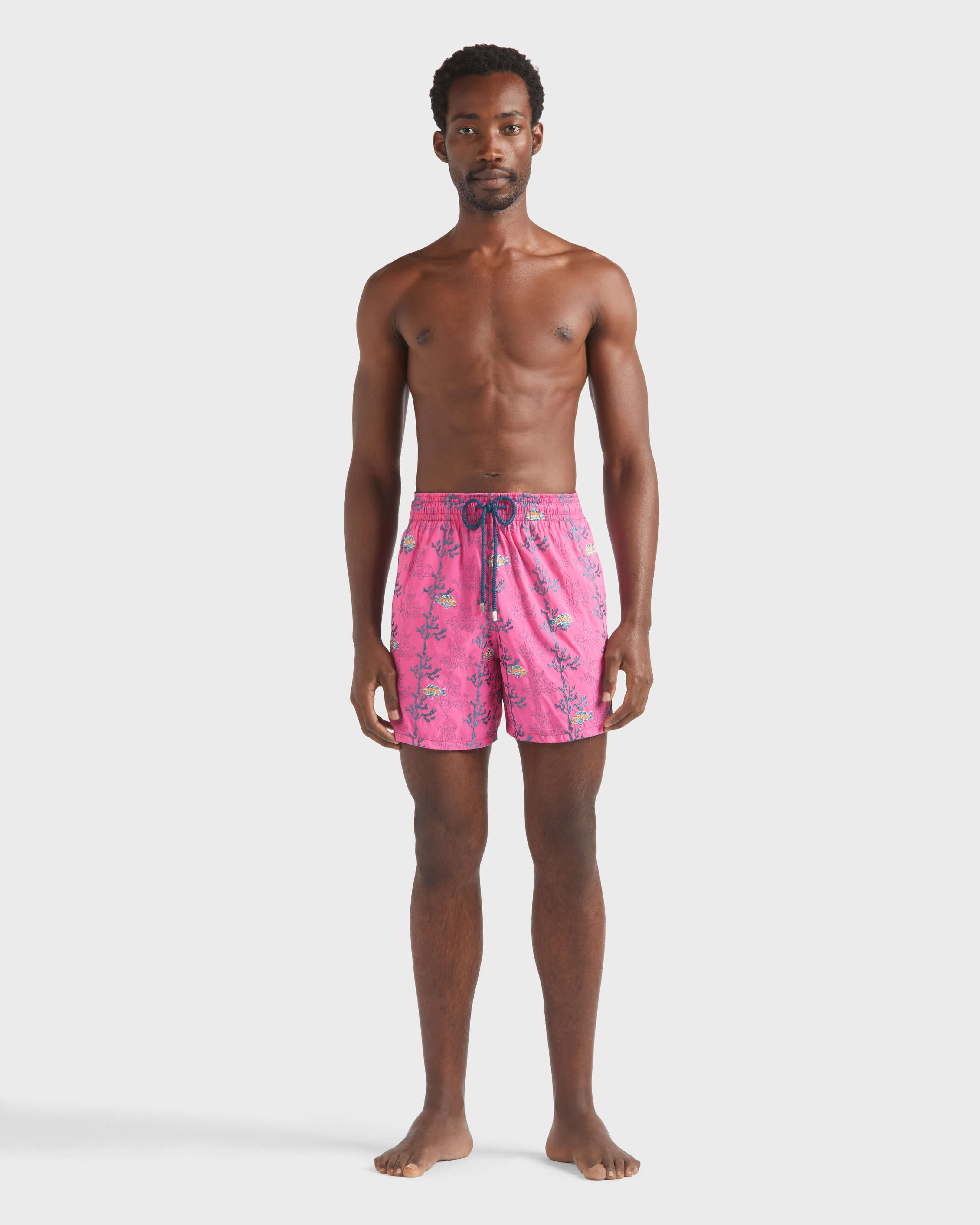 Pantaloncini mare uomo ricamati Seaweed BOUGAINVILLEA frontworn view