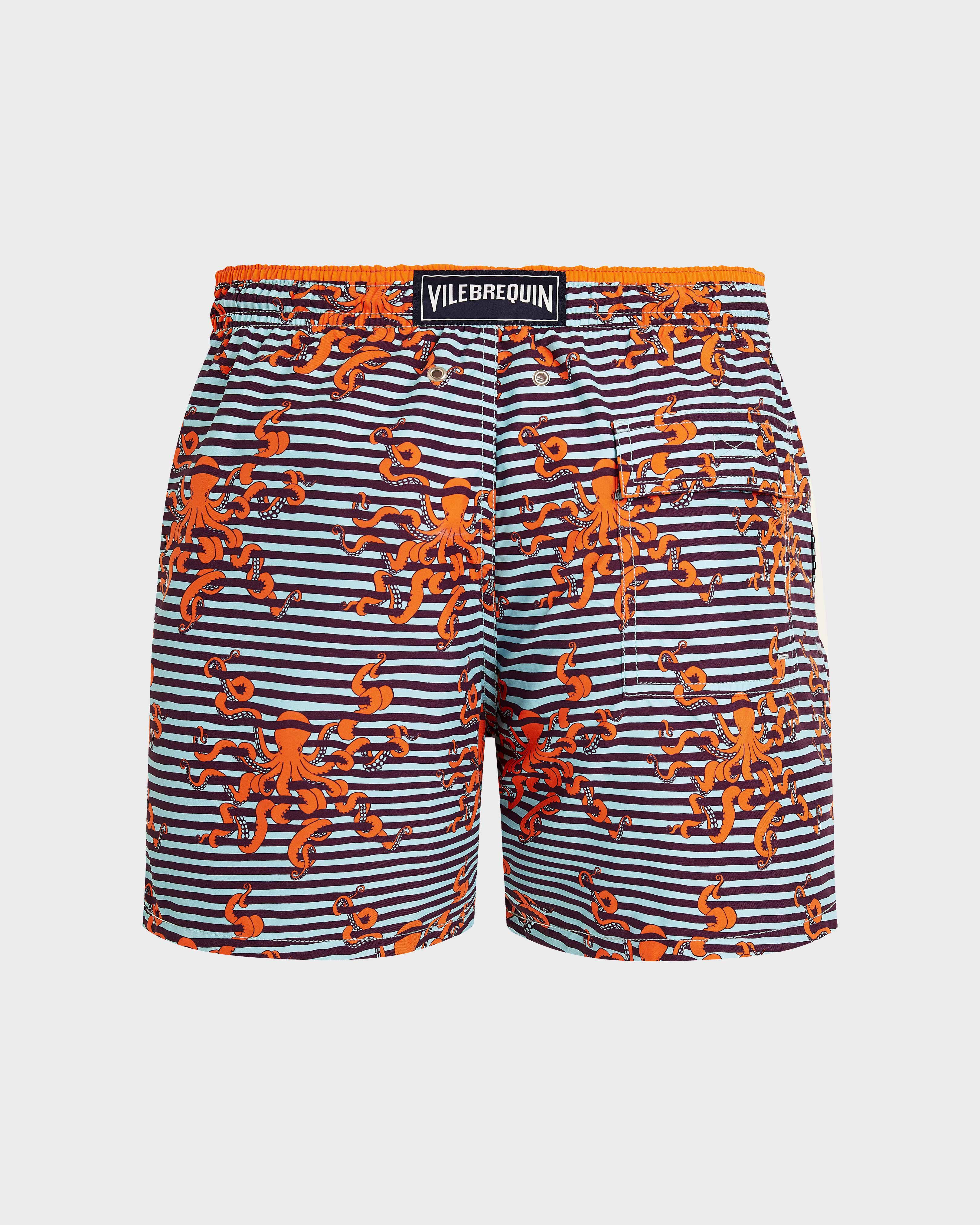 Bañador bicolor con estampado Octopus in Stripes para hombre OXYGENE back view