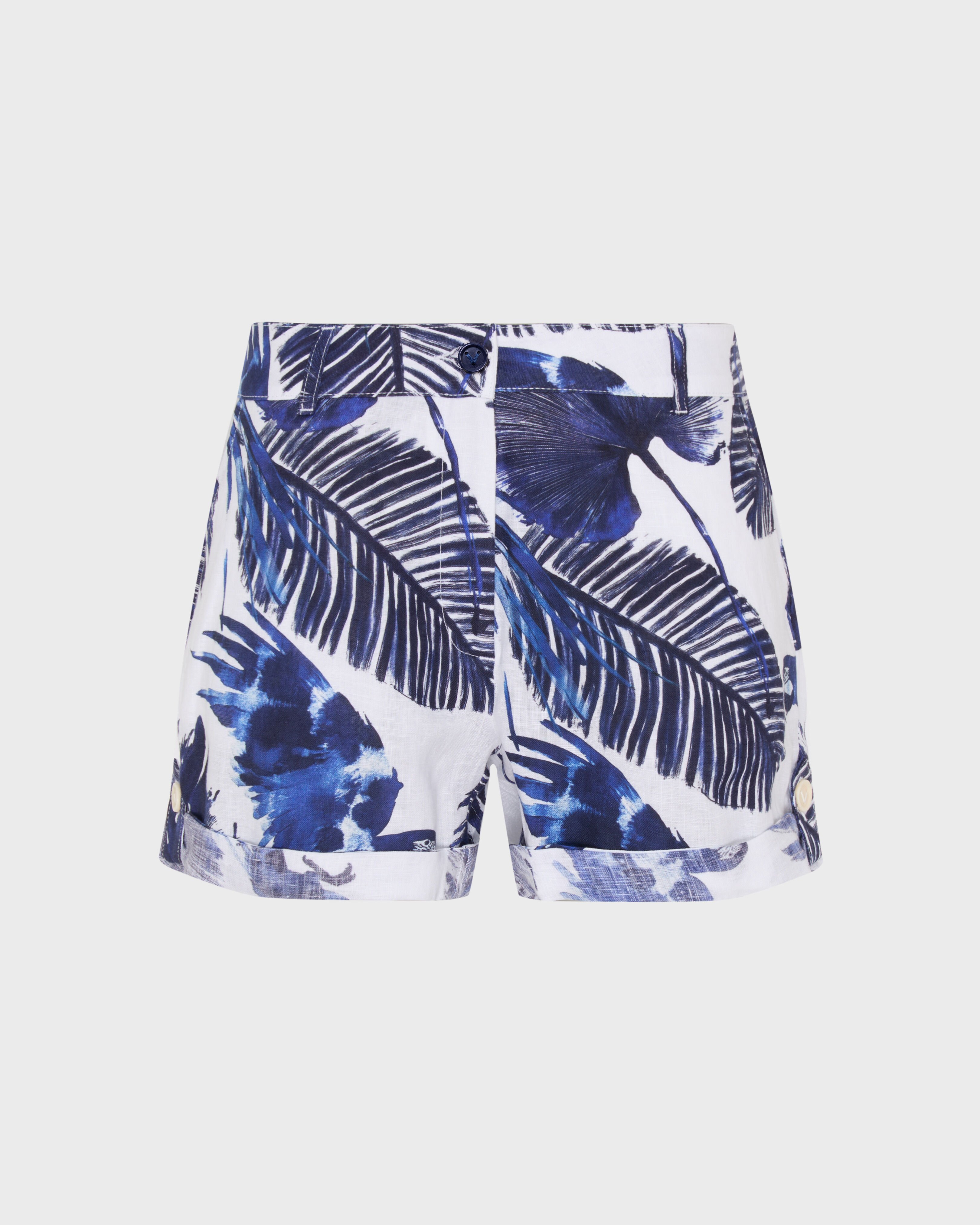 Papagaio Bermudashorts aus Leinen für Damen WEISS front view