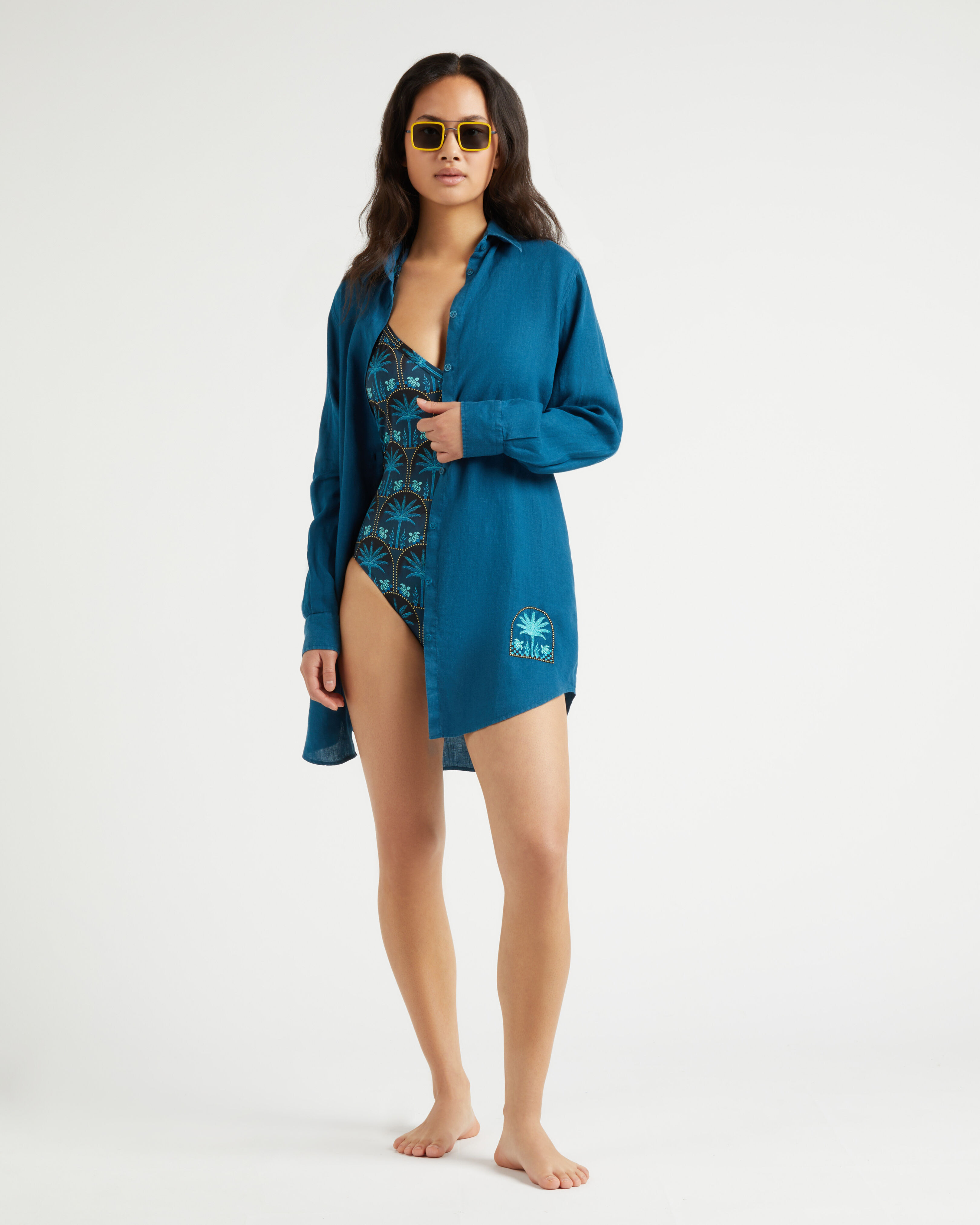 Women Halter One-piece Swimsuit - Vilebrequin x Abu Dhabi GOA supp1 view