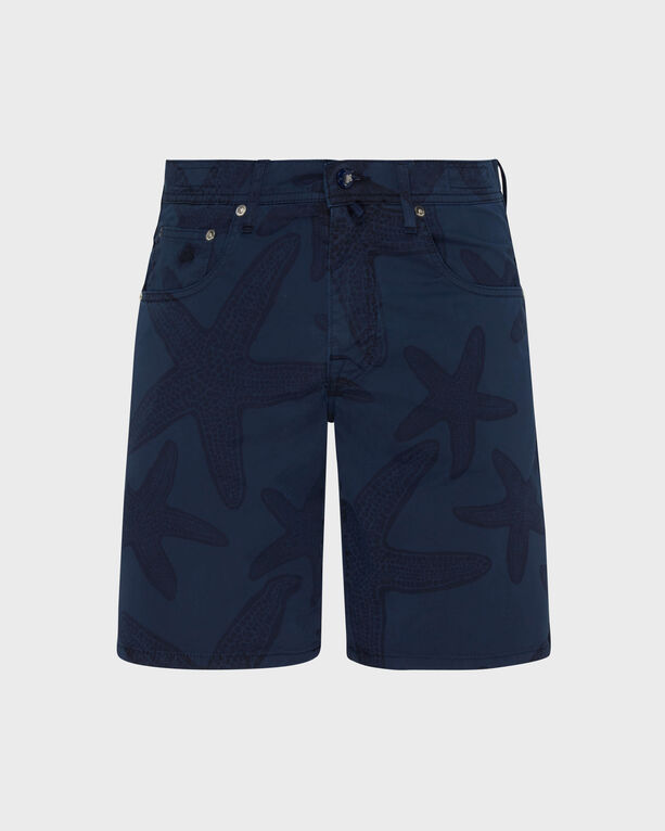 Vilebrequin - Men Bermuda Shorts Starfish Darkening Printed Gabardine - Bermuda - Garonne - Blue - Size 40