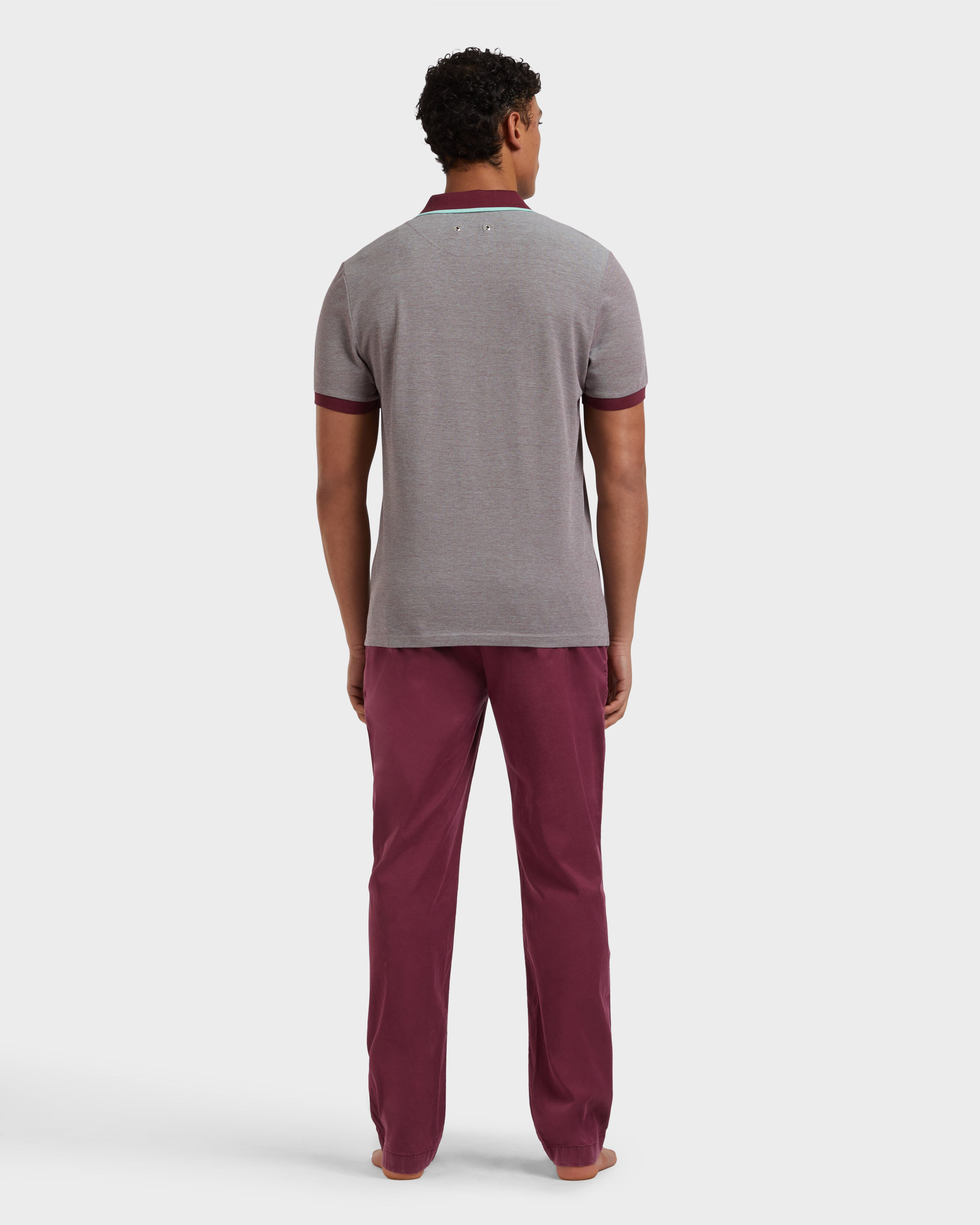 Men Organic Cotton Colour Changing Polo Shirt BACCHUS backworn view