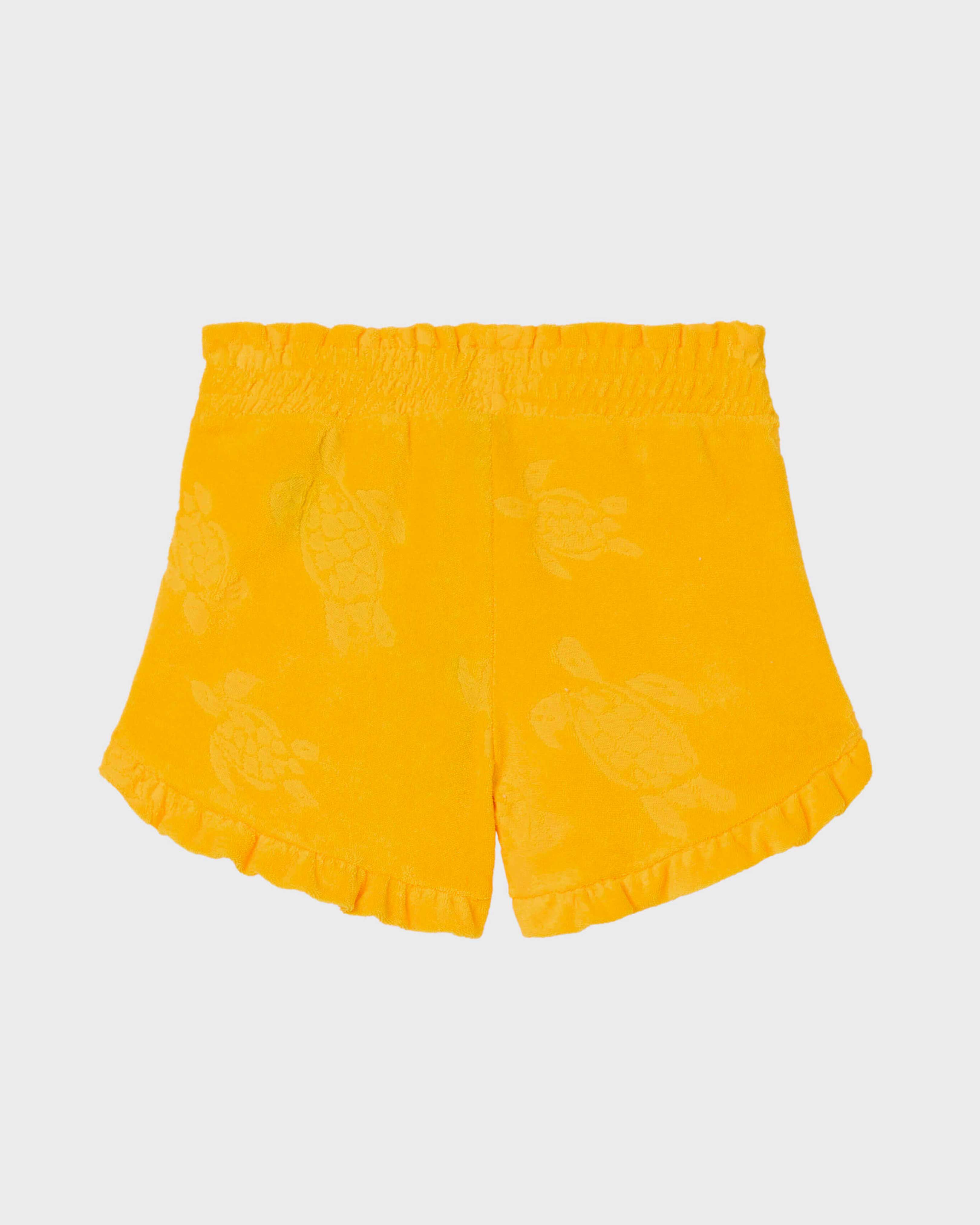 Girls Terry Jacquard Shorts Turtle CORN back view