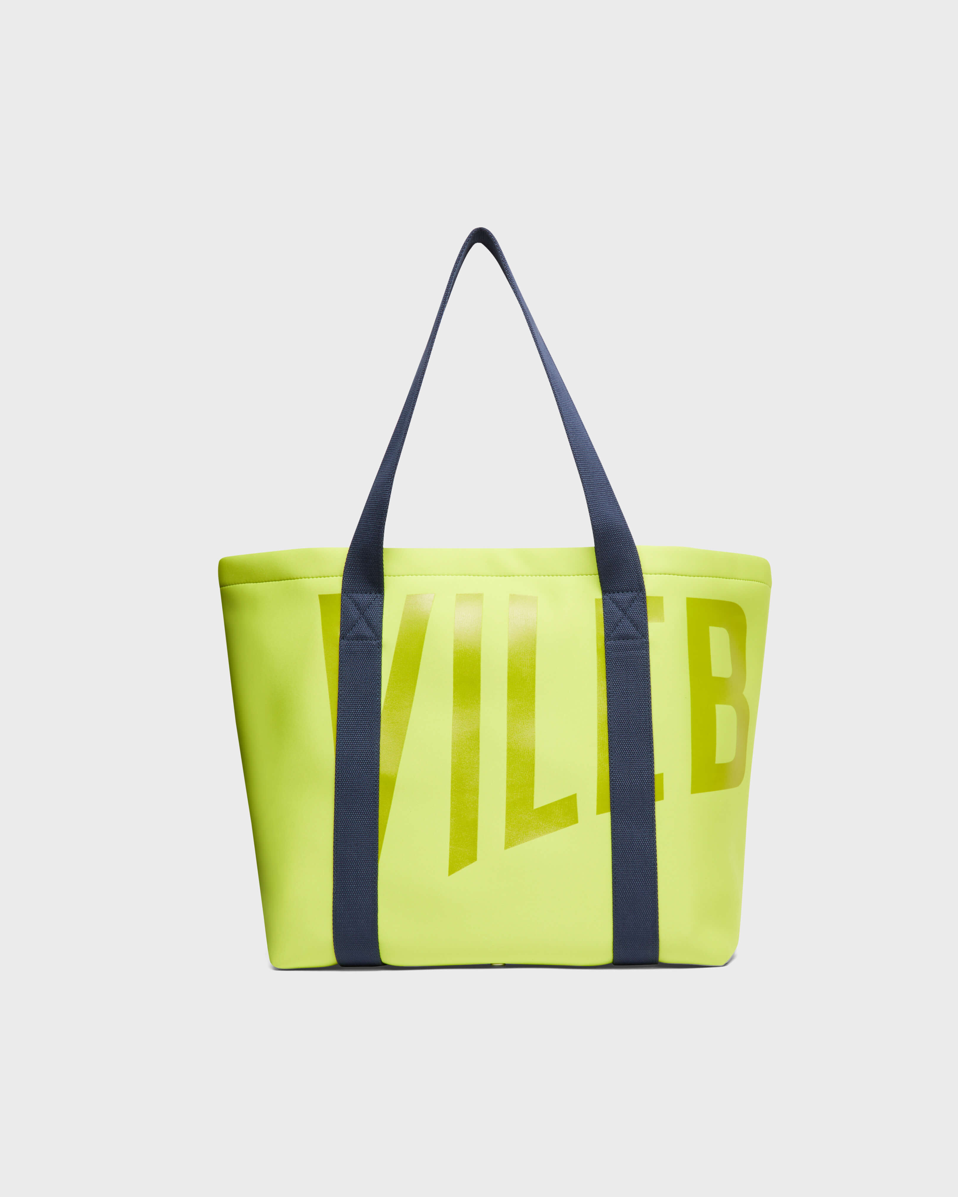 Bolso de playa grande en neopreno de color liso unisex CHARTREUSE frontworn view