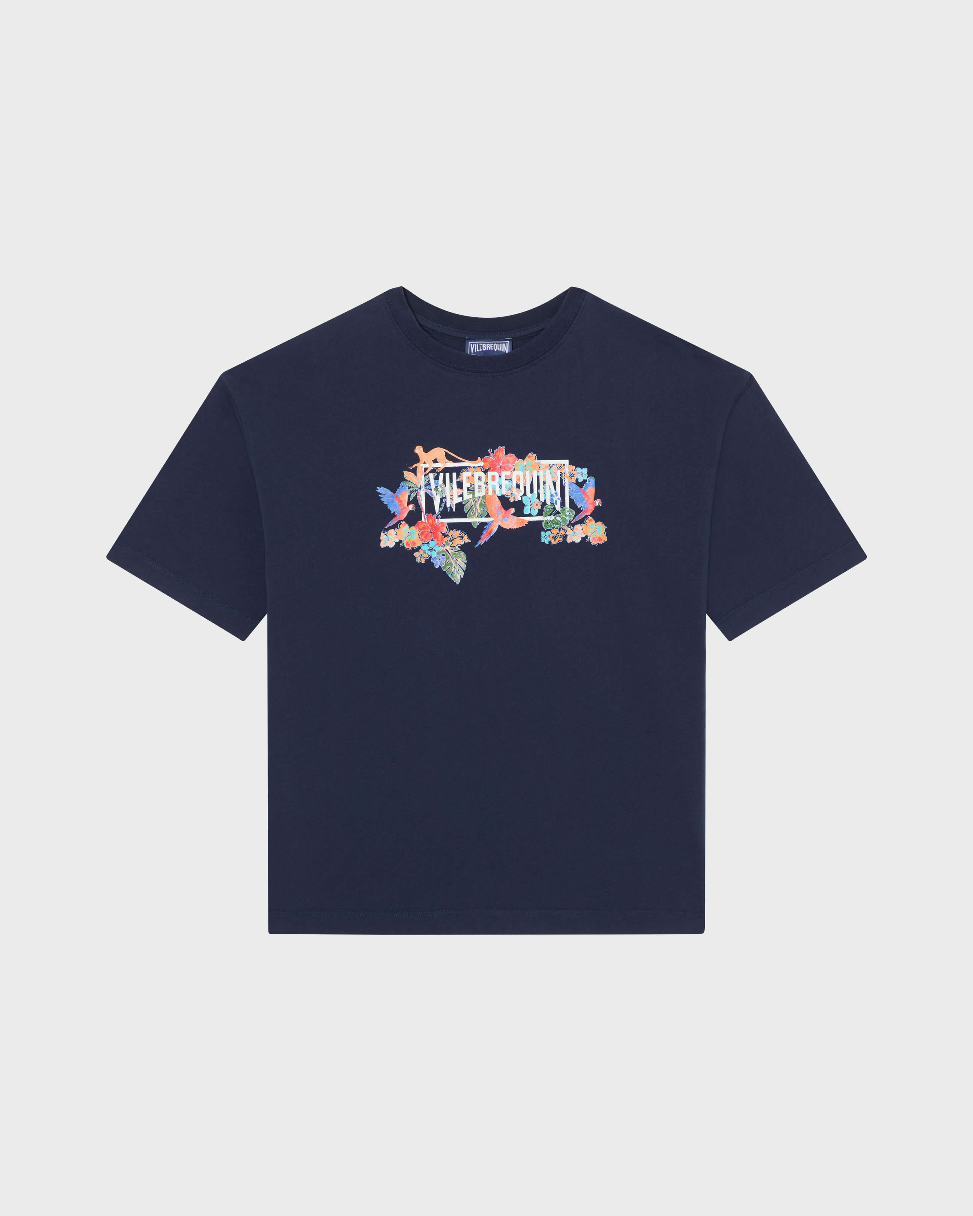 Kids Organic Cotton Oversize T-shirt Vilebrequin Salva AZUL MARINO front view