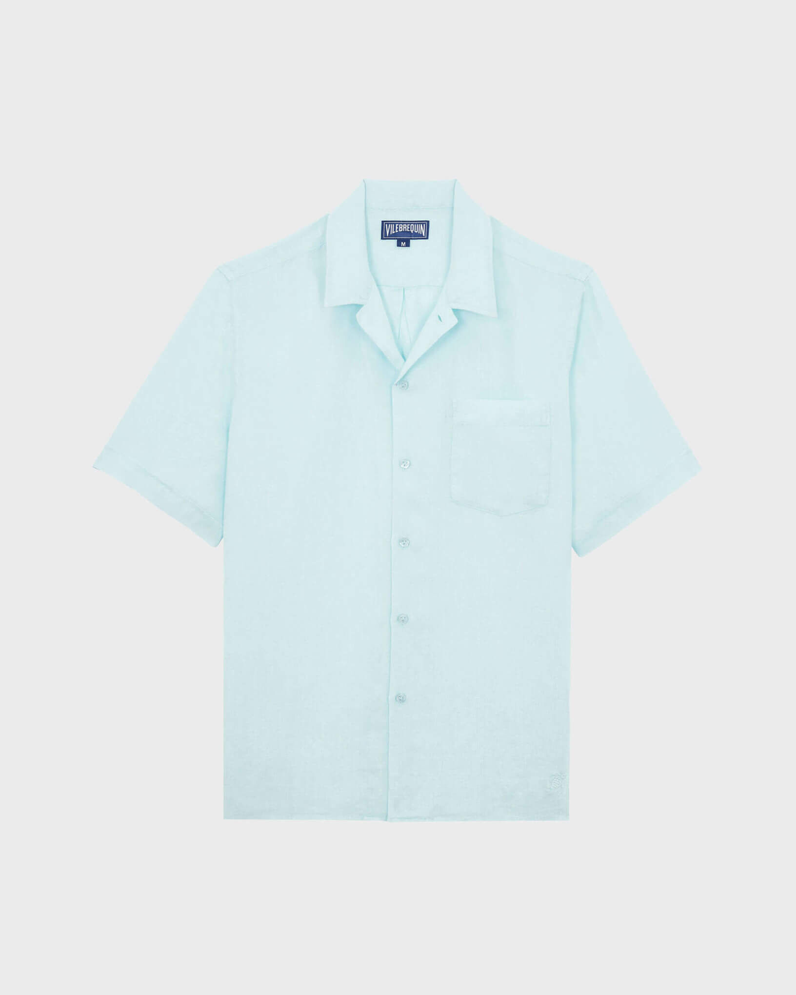 Men Linen Shirt Natural Dye PACIFIC front view