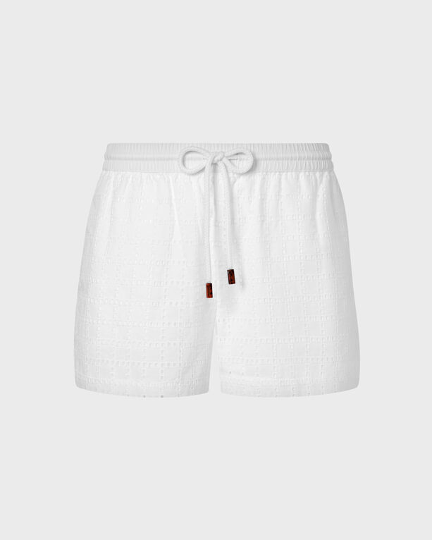 Vilebrequin - Damen Shorts Mit Geometrischer Lochstickerei - Shorty - Faiza - Weiss - Größe L Vilebrequin - Damen Shorts Mit Geometrischer Lochstickerei - Shorty - Faiza - Weiss - Größe L