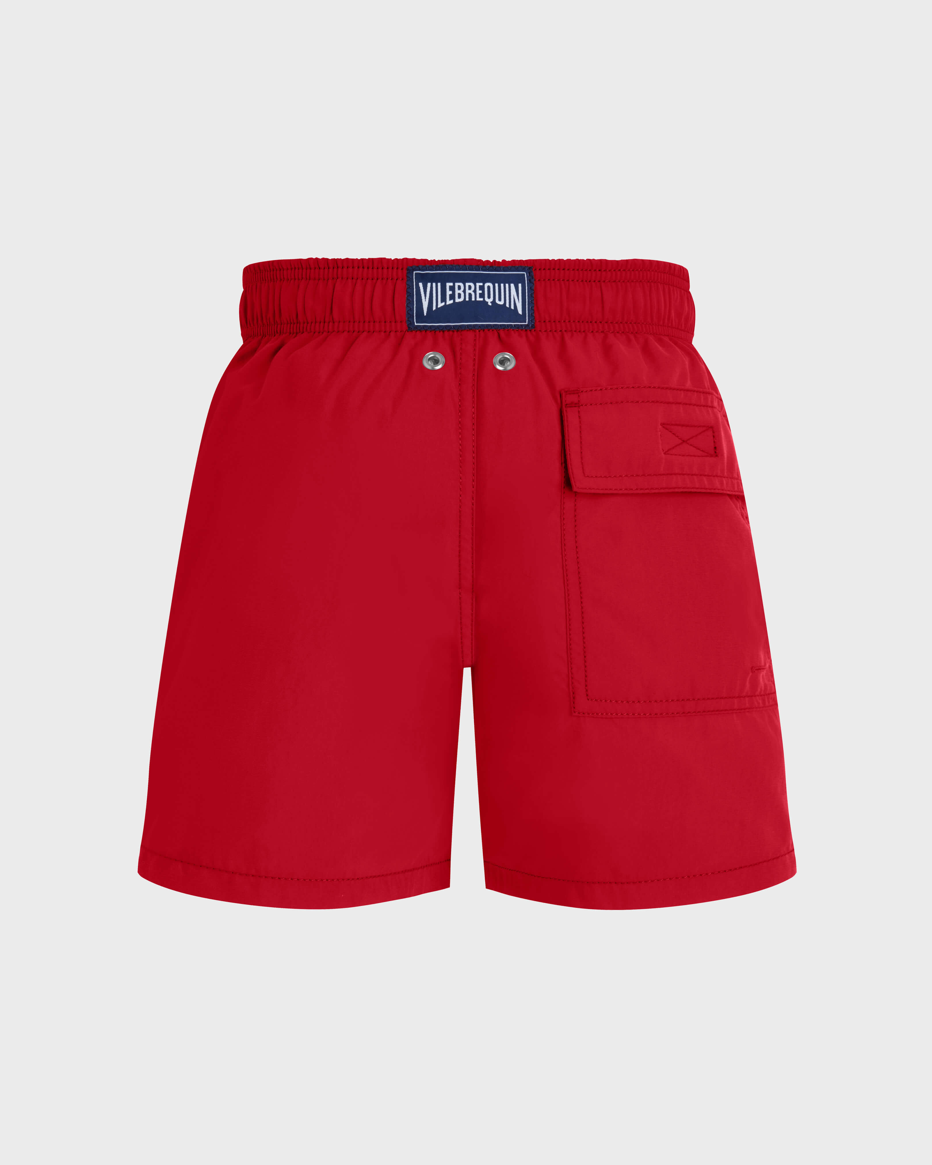 Boys Swim Trunks Solid BRICK back view
