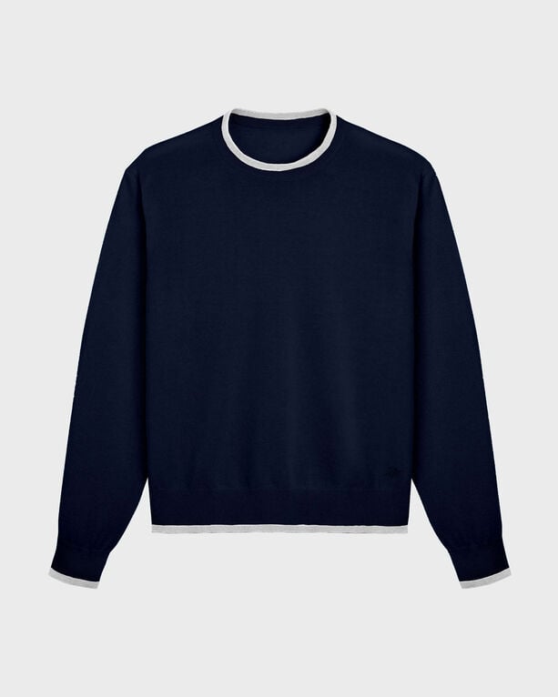 Vilebrequin Men's - Merino Wool Cashmere Silk Crewneck Sweater - Pullover - Pierre - Blue Large