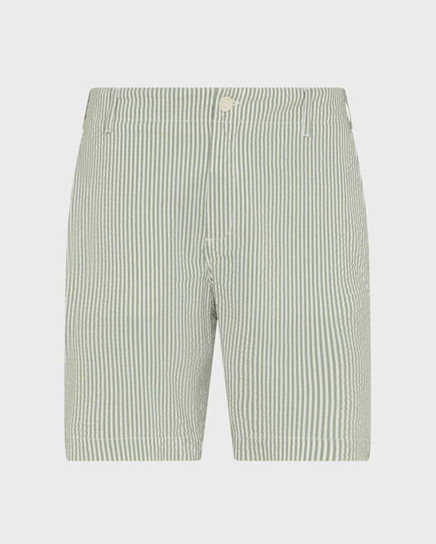 Vilebrequin - Men Stretch Cotton Bermuda Shorts Seersuckers Stripes - Bermuda - Brad - Green - Size S