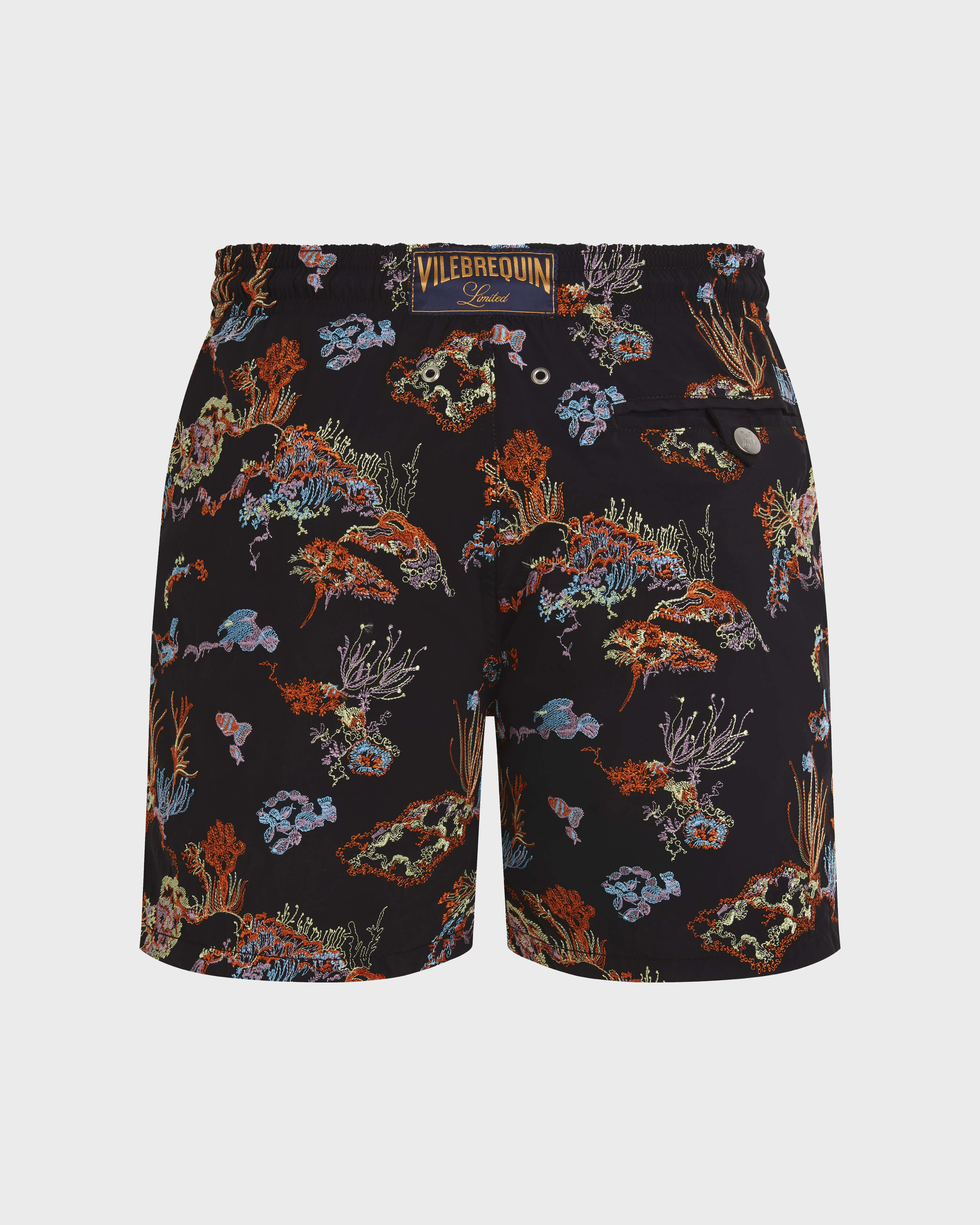 Men Embroidered Swim Shorts Coral Reef - Limited Edition NERO back view