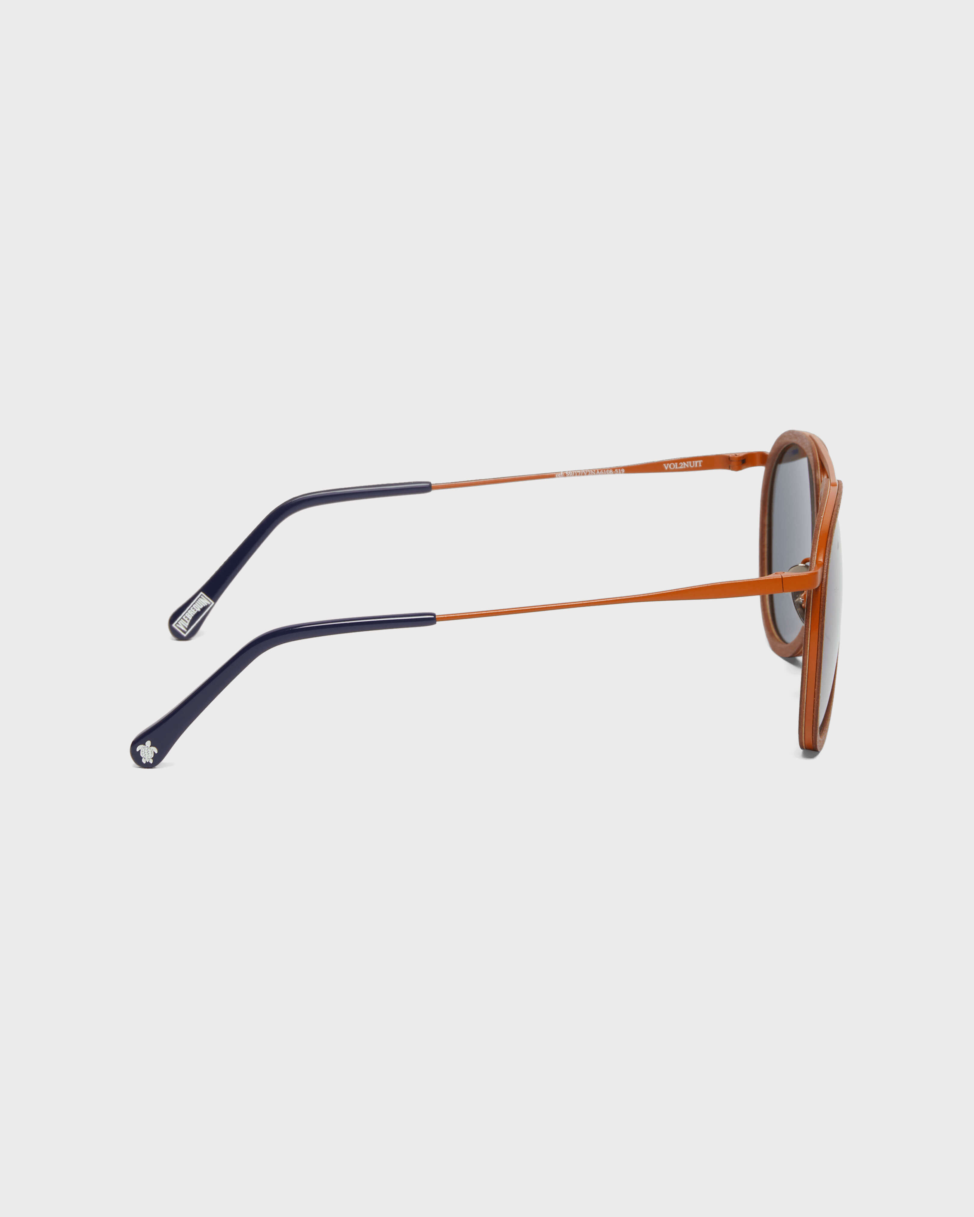 Solid Unisex-Sonnenbrille mit Holz – VBQ x Shelter CARAMEL back view