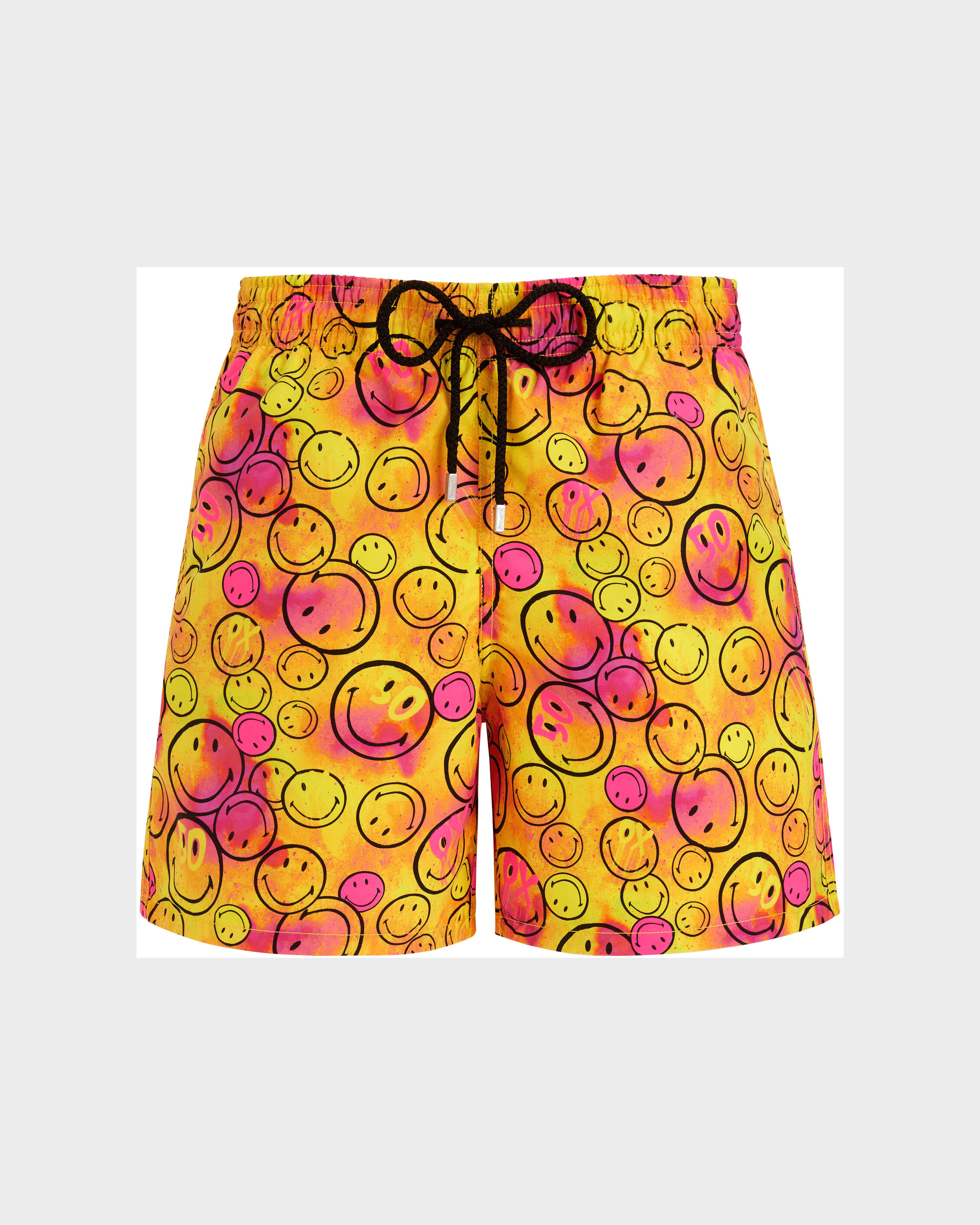 Monsieur André – Vilebrequin x Smiley® Badeshorts für Herren ZITRONE front view