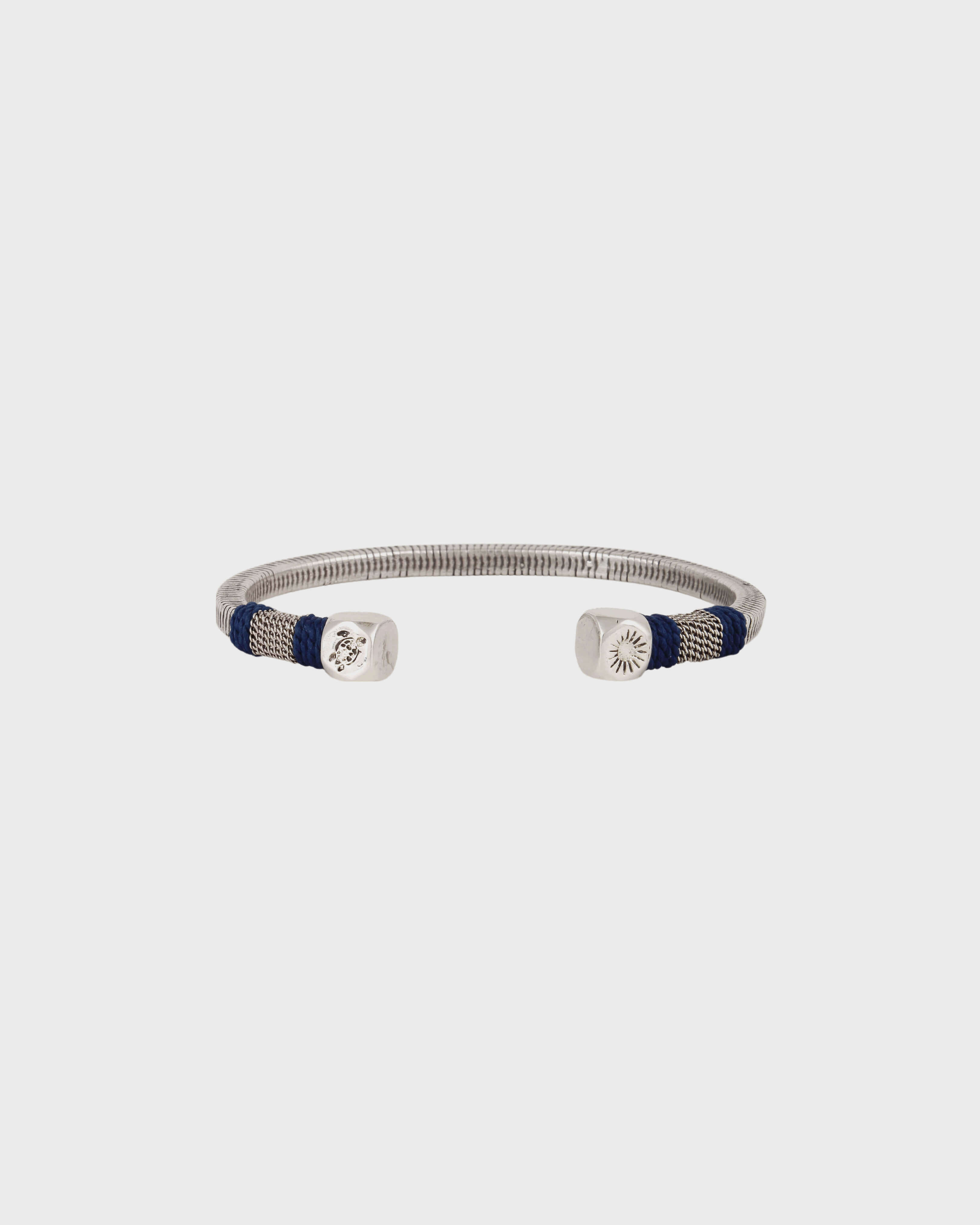 Versilbertes Jonc Armband für Herren – Vilebrequin x Gas Bijoux MARINEBLAU front view