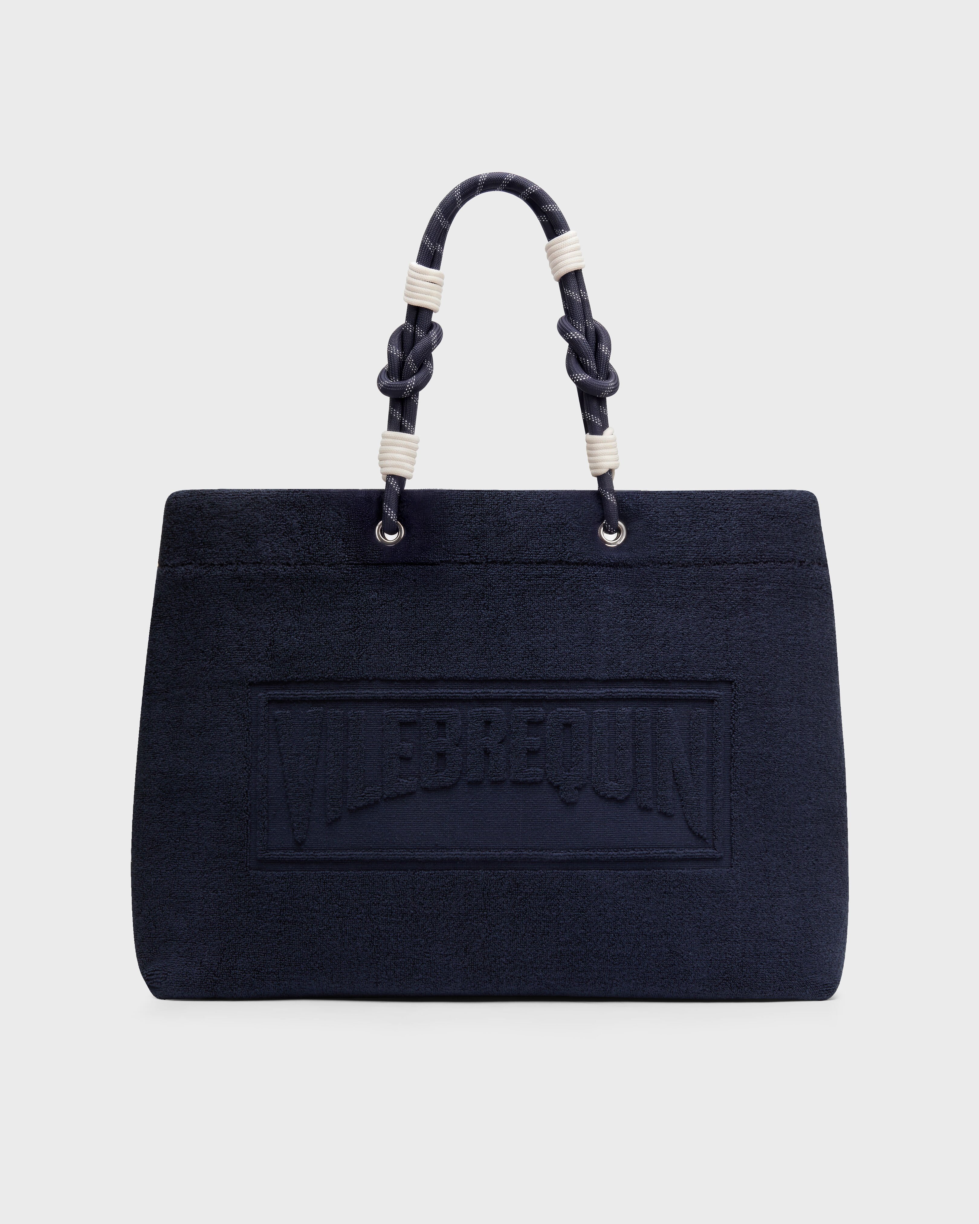 Terry cloth beach bag solid MARINEBLAU front view