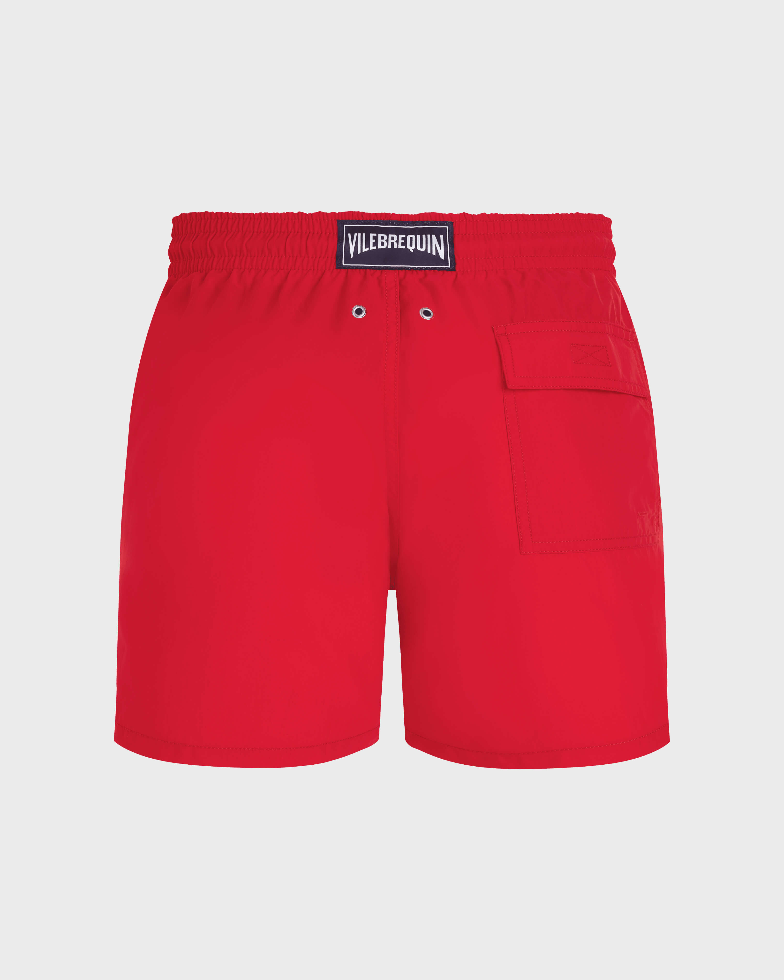 Men Embroidered Swim Shorts Year of the Goat POPPY RED back view
