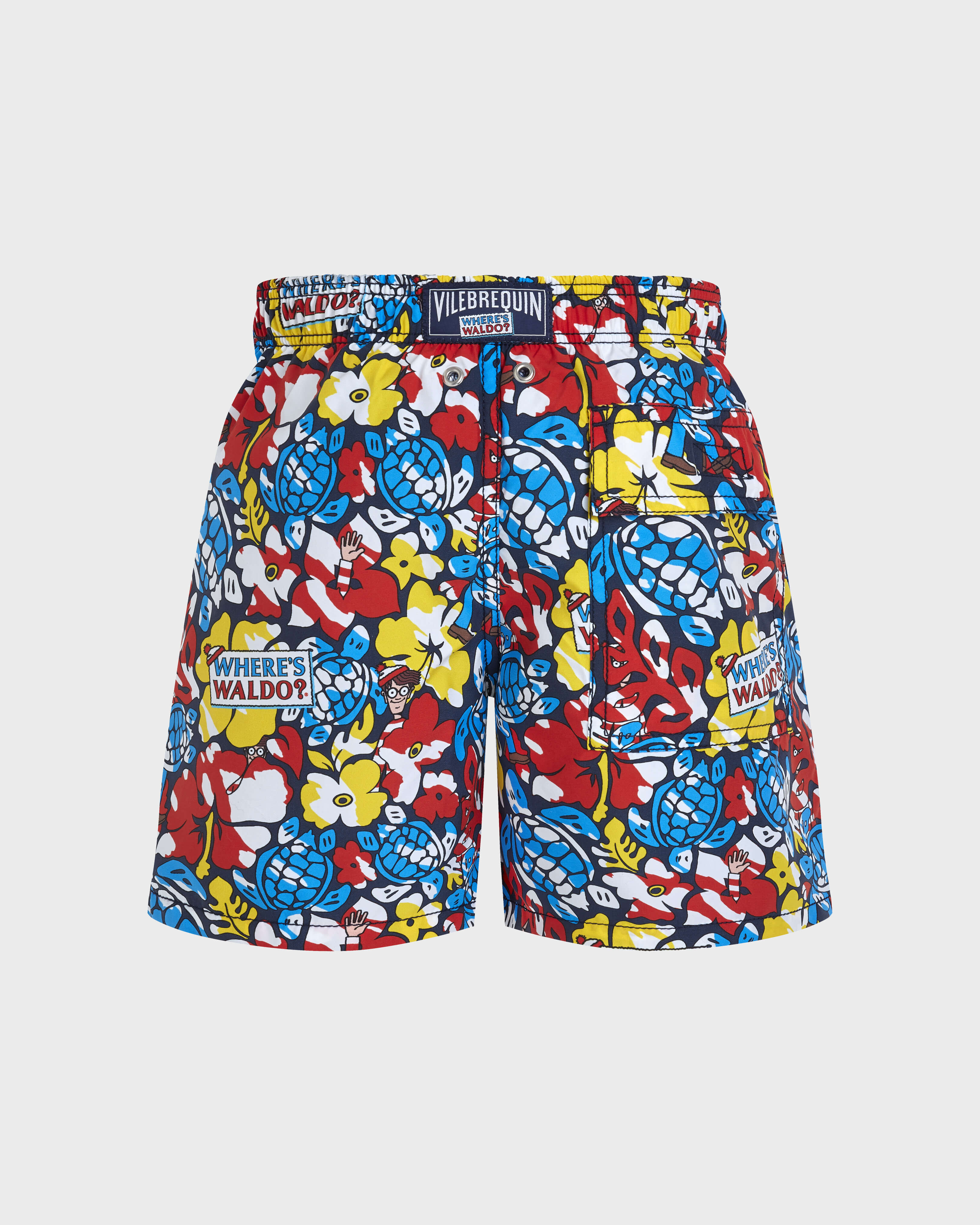 Boys Swim Shorts Tropico Waldo - Vilebrequin x Where's Wally? NAVY back view