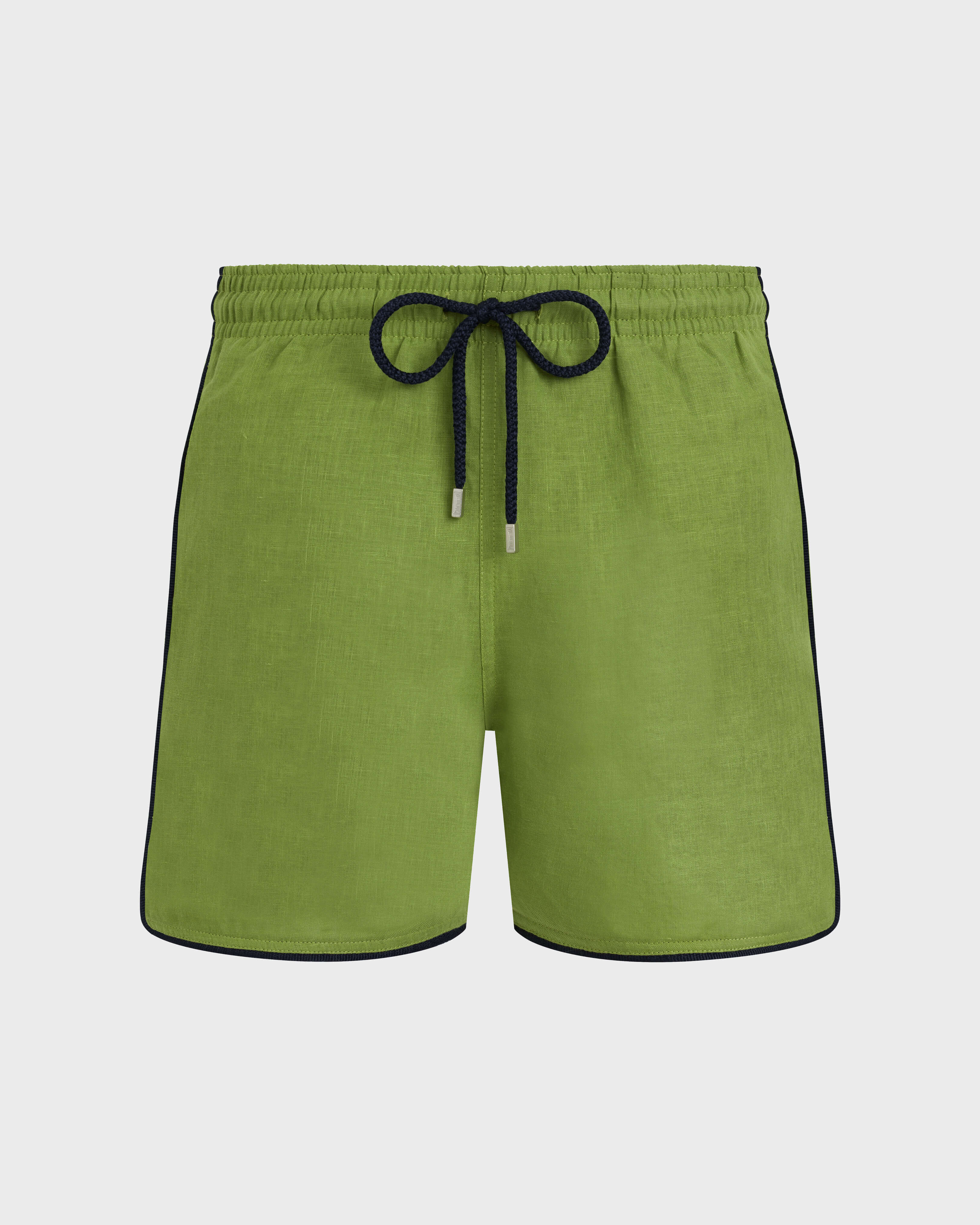 Men Linen Swim Shorts Solid CAMOUPLAGE front view