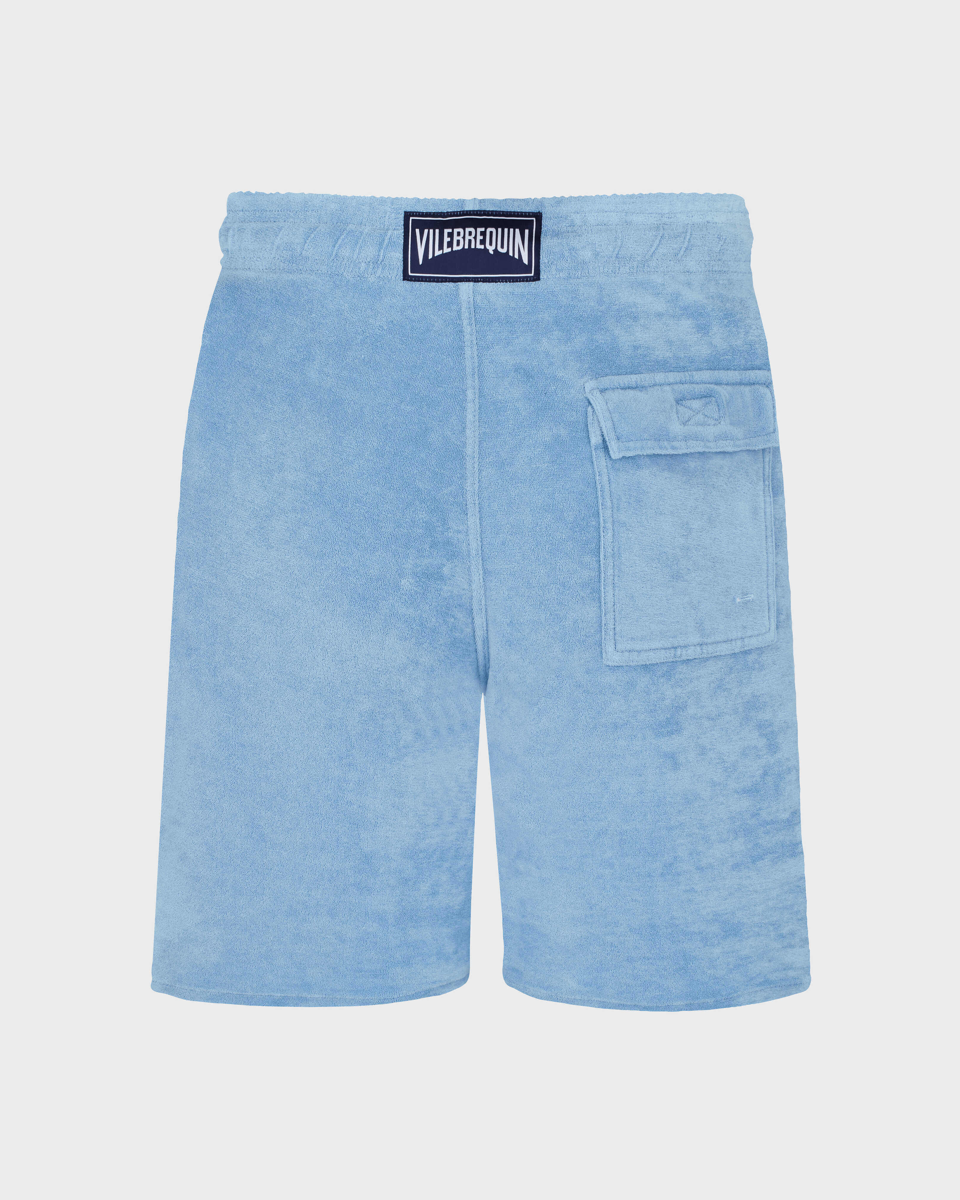 Bermudas de felpa en color liso con tinte mineral para hombre SOURCE back view