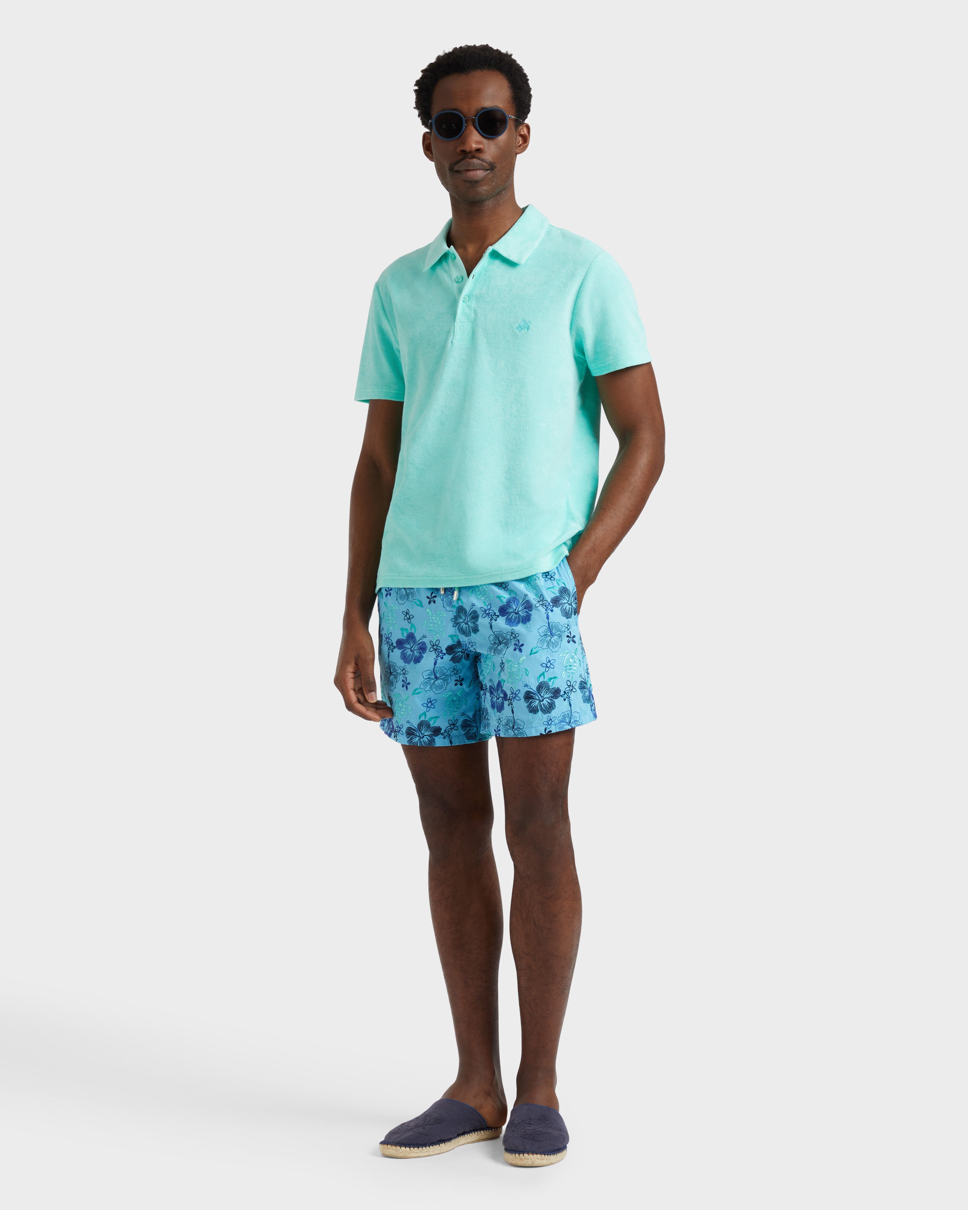 Men Terry Polo Shirt Solid CARIBBEAN supp1 view