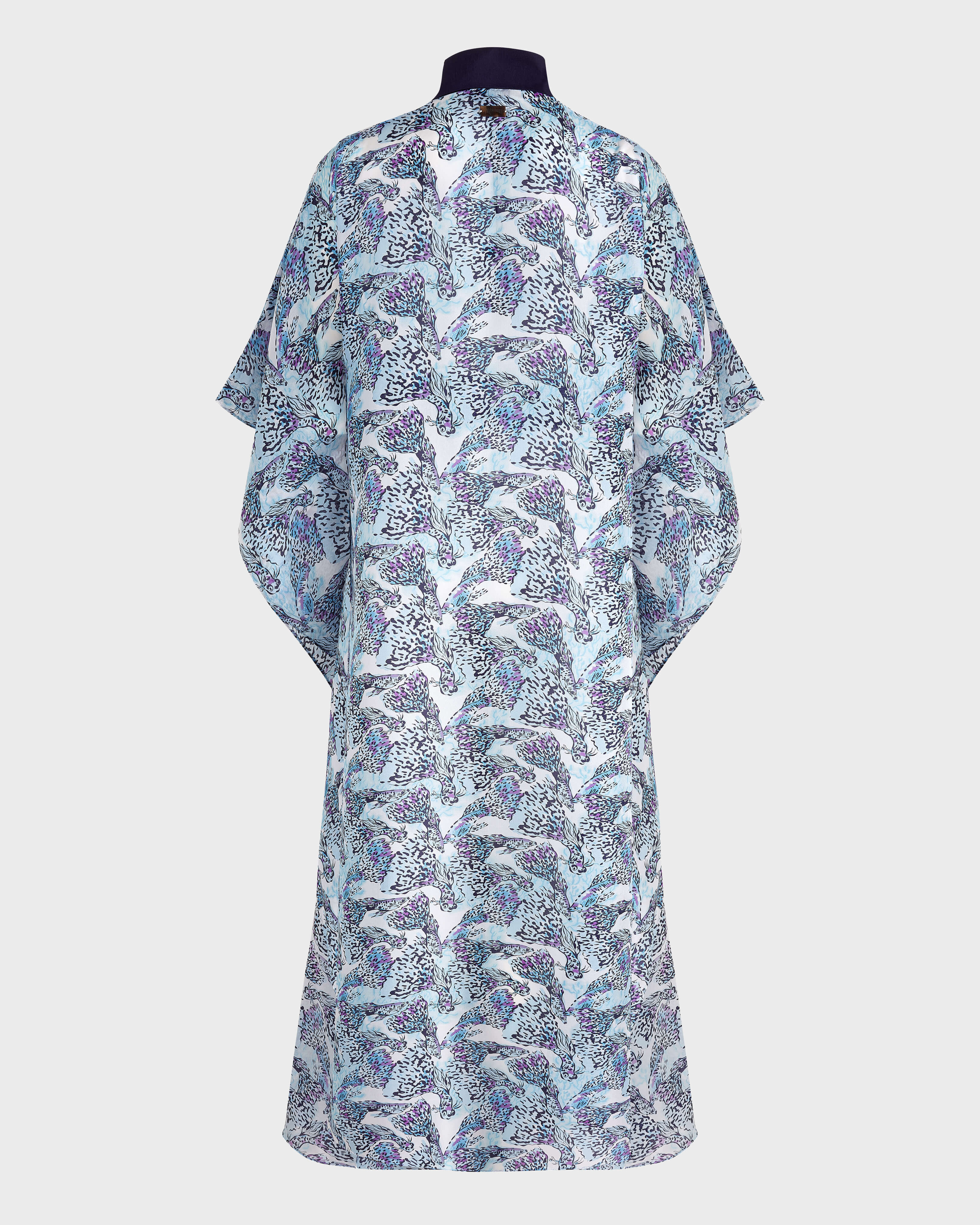 Women Silk Kimono Isadora Fish WEISS back view