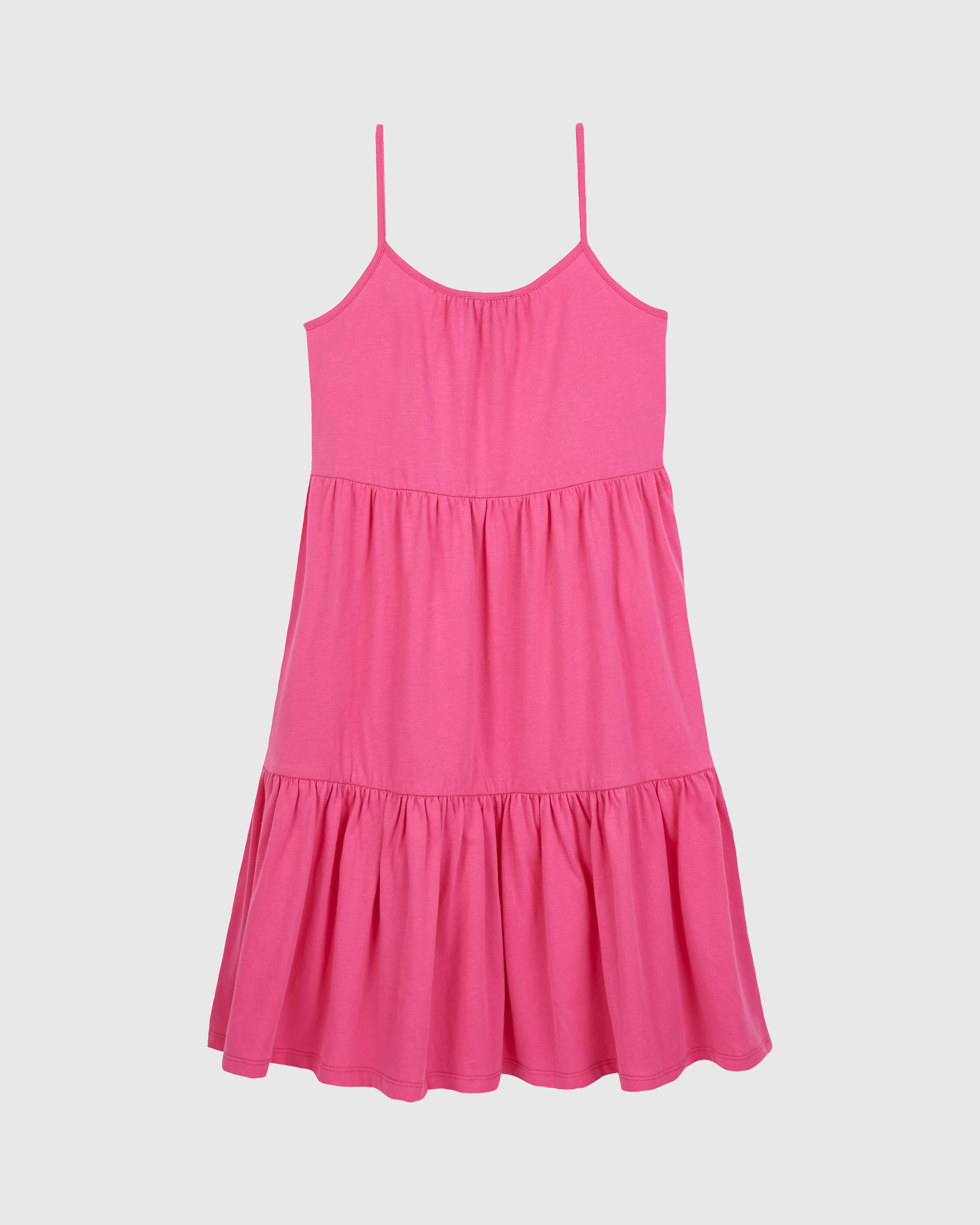 Girls Tank Dress Embroidered Flowers BOUGAINVILLEA back view