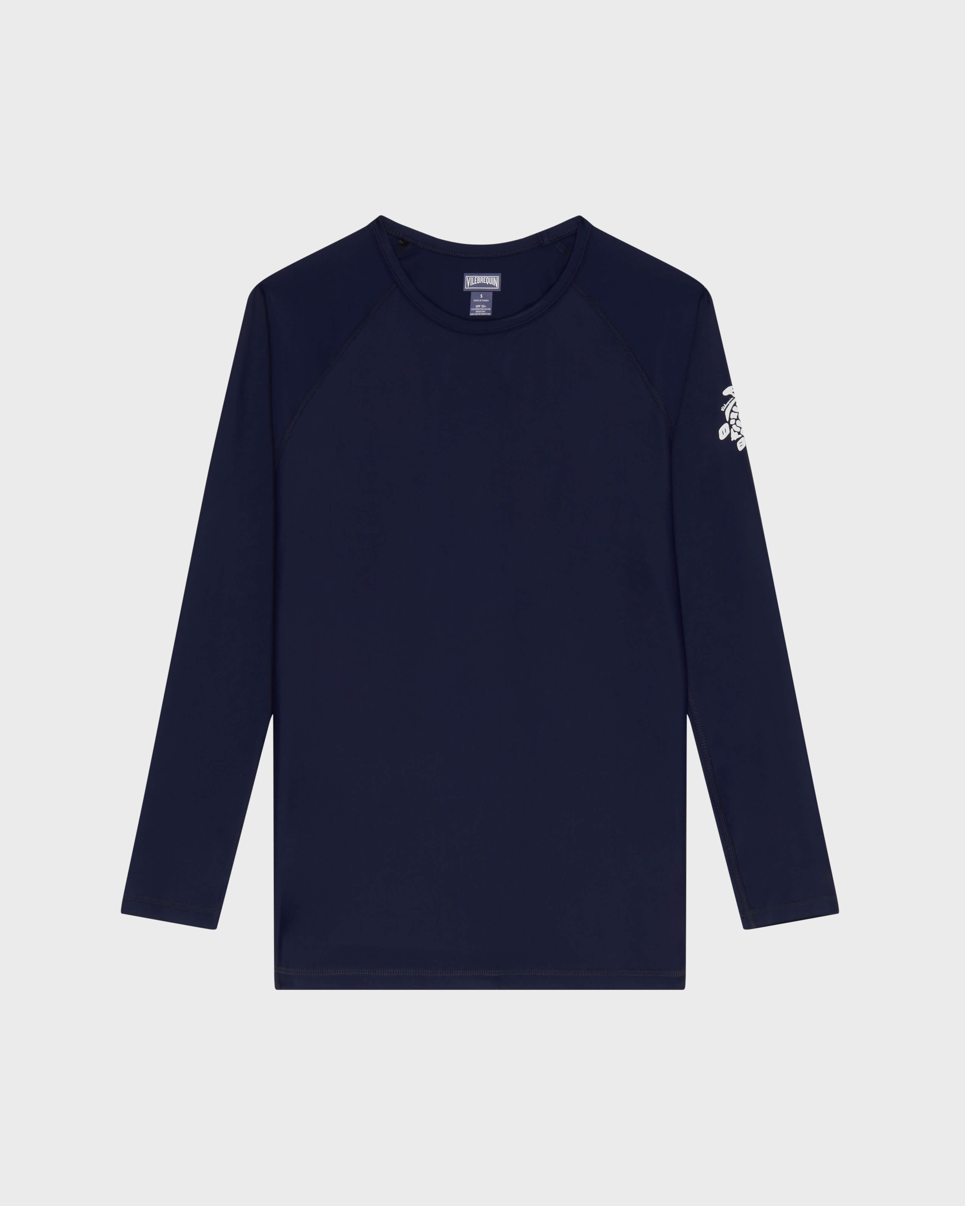 Men UV Protection Rashguard Solid NAVY front view