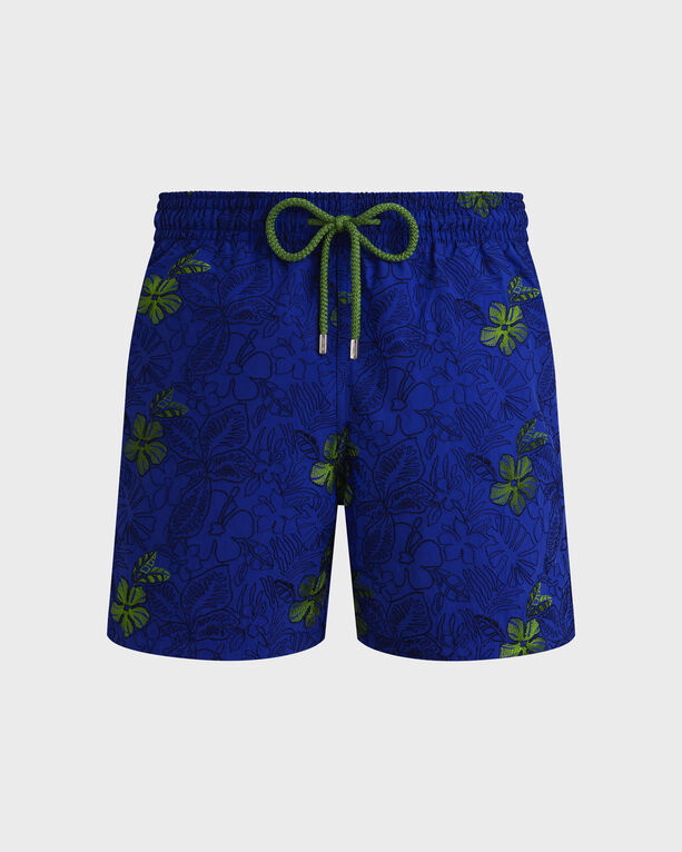 Vilebrequin - Men Swim Shorts Embroidered Flowers - Limited Edition - Swimwear - Mistral - Blue - Size L