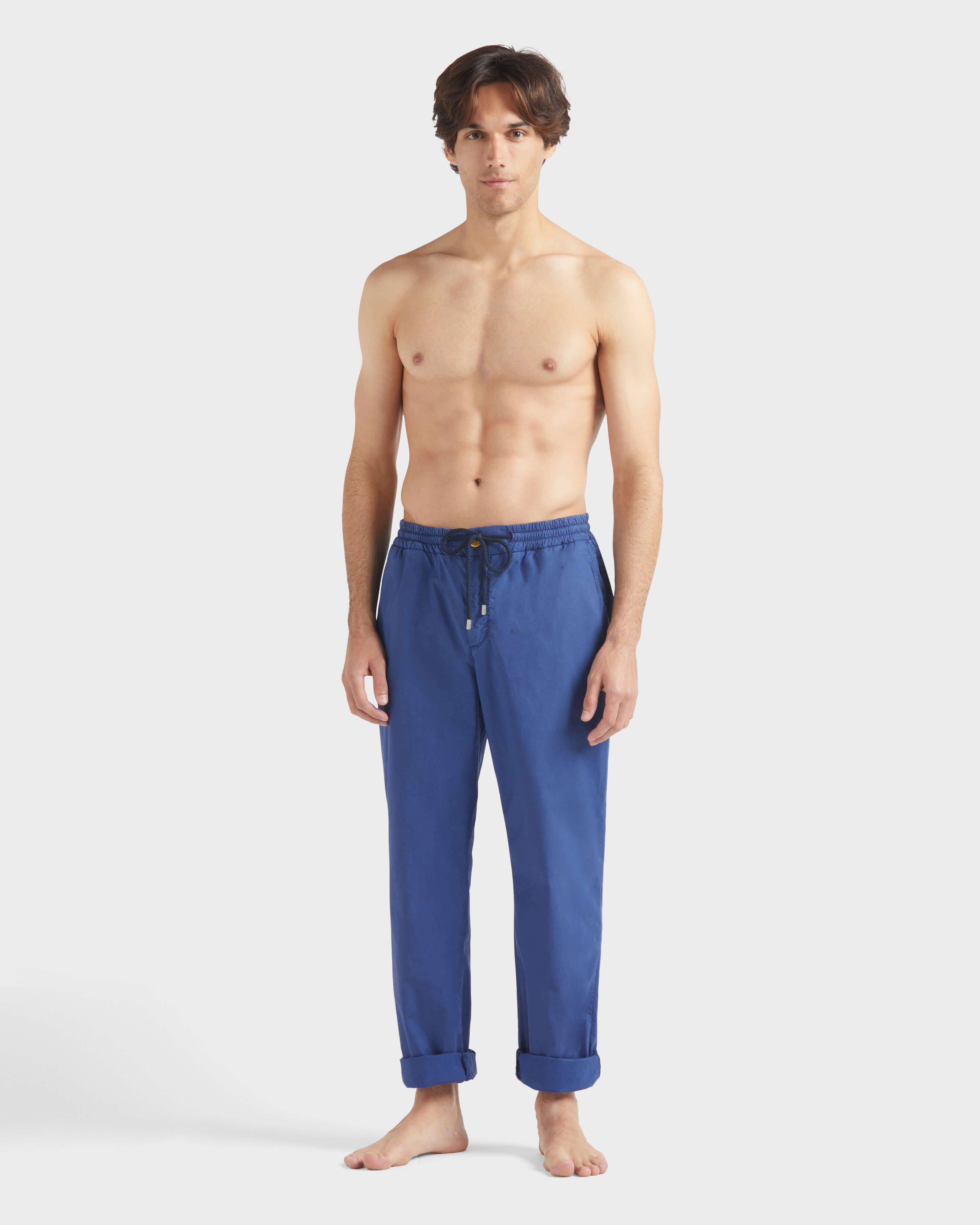 Men Tencel Popeline Jogger Pants OLTREMARE frontworn view