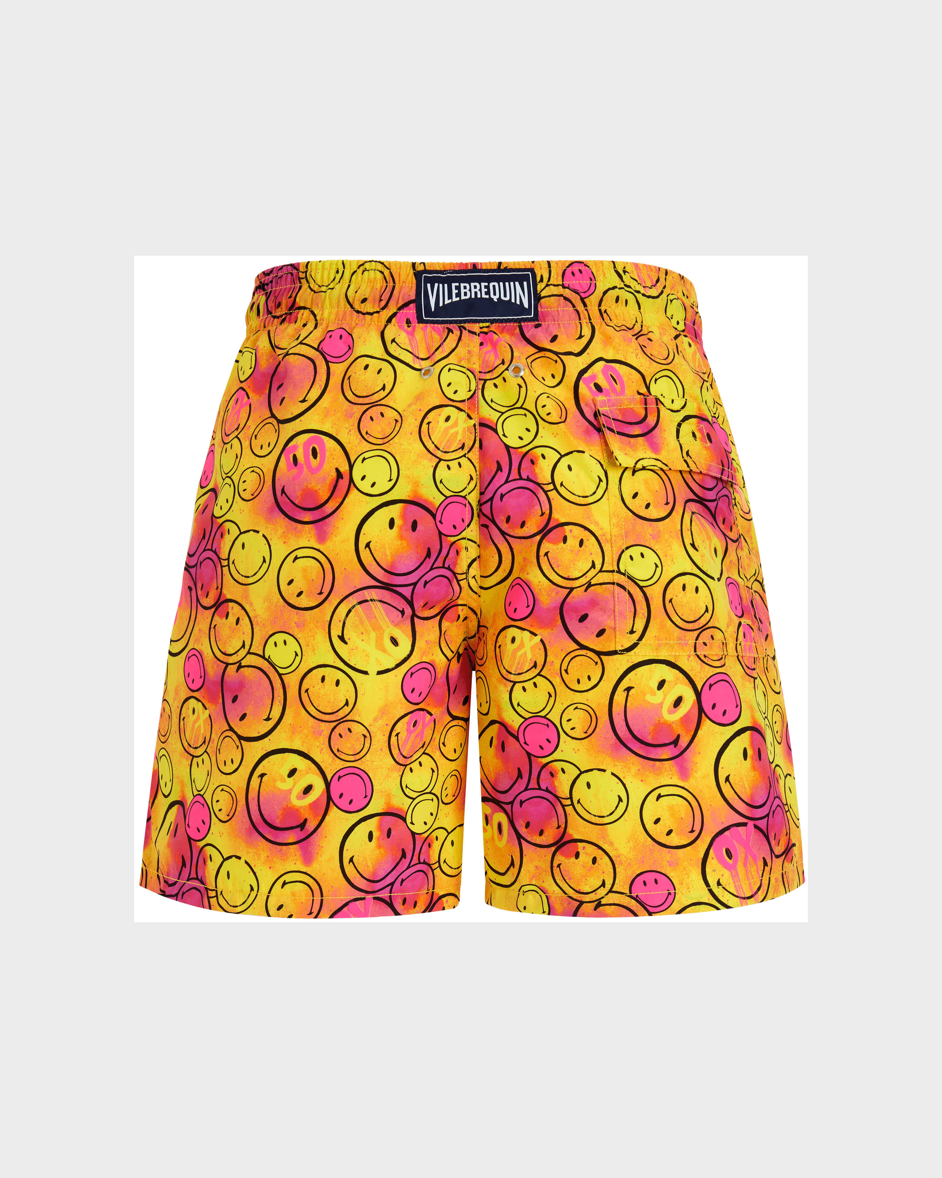 Monsieur André – Vilebrequin x Smiley® Badeshorts für Herren ZITRONE back view