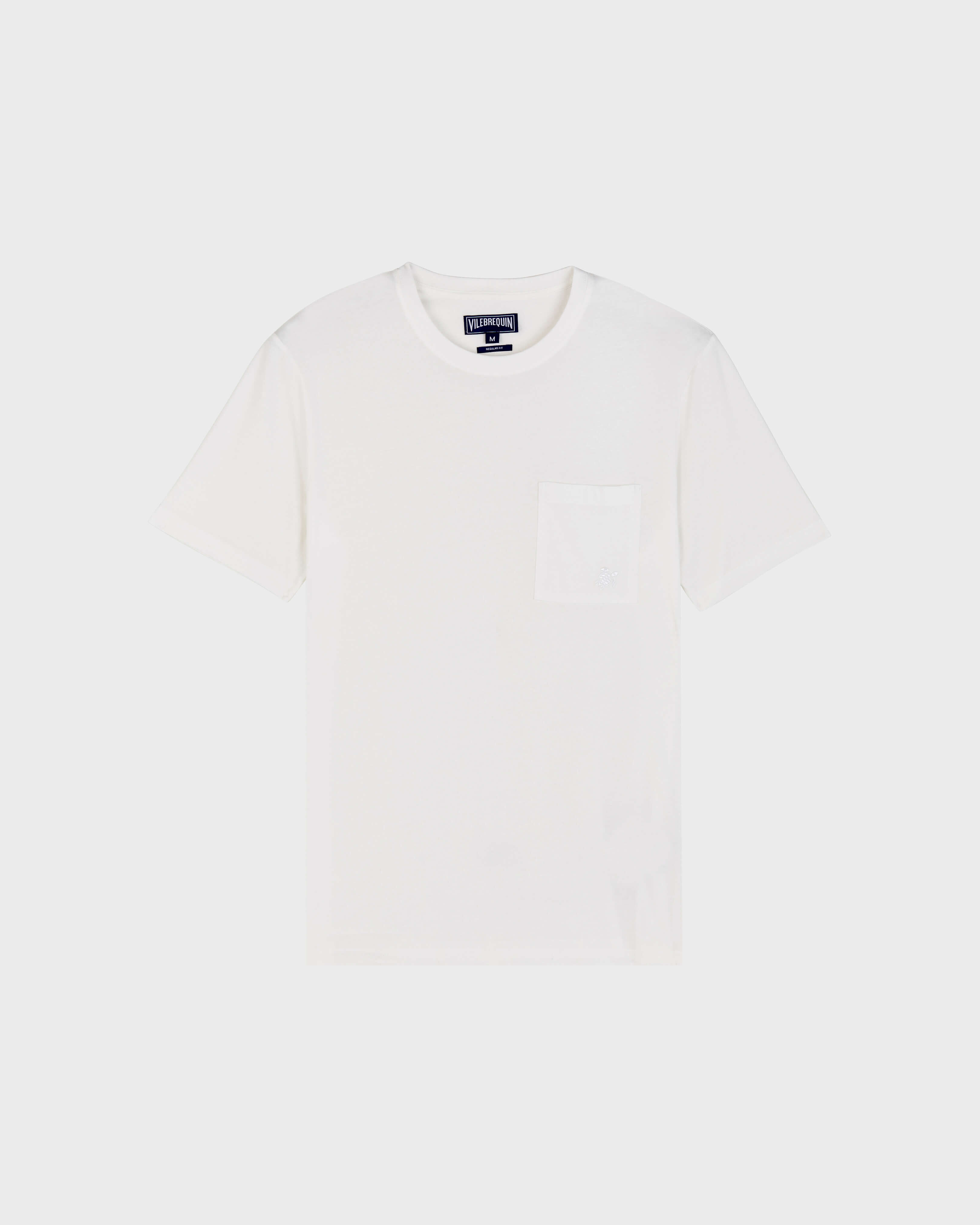 Men Organic Cotton T-Shirt Solid CHALK front view