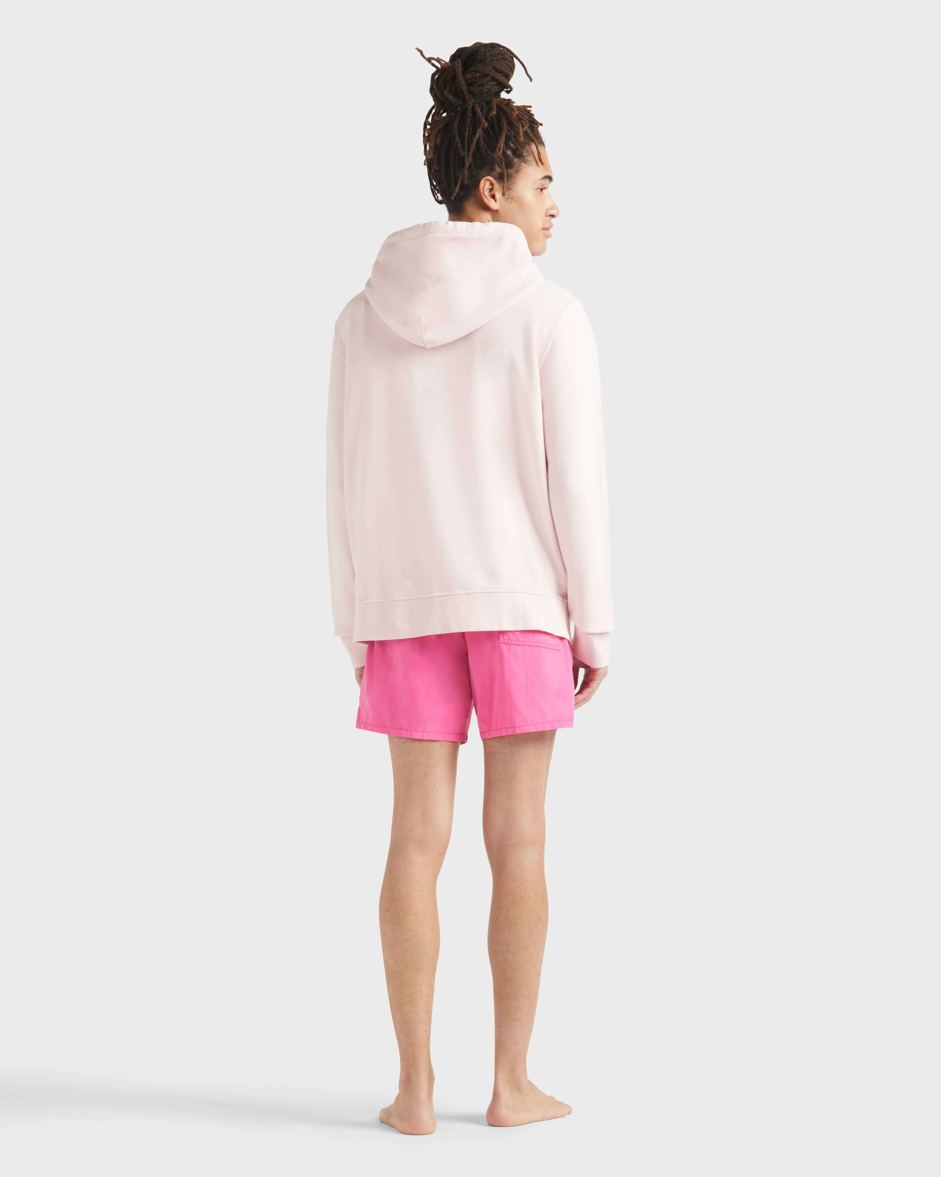 Men Cotton Full Zip Cardigan Turtle PEONY backworn view