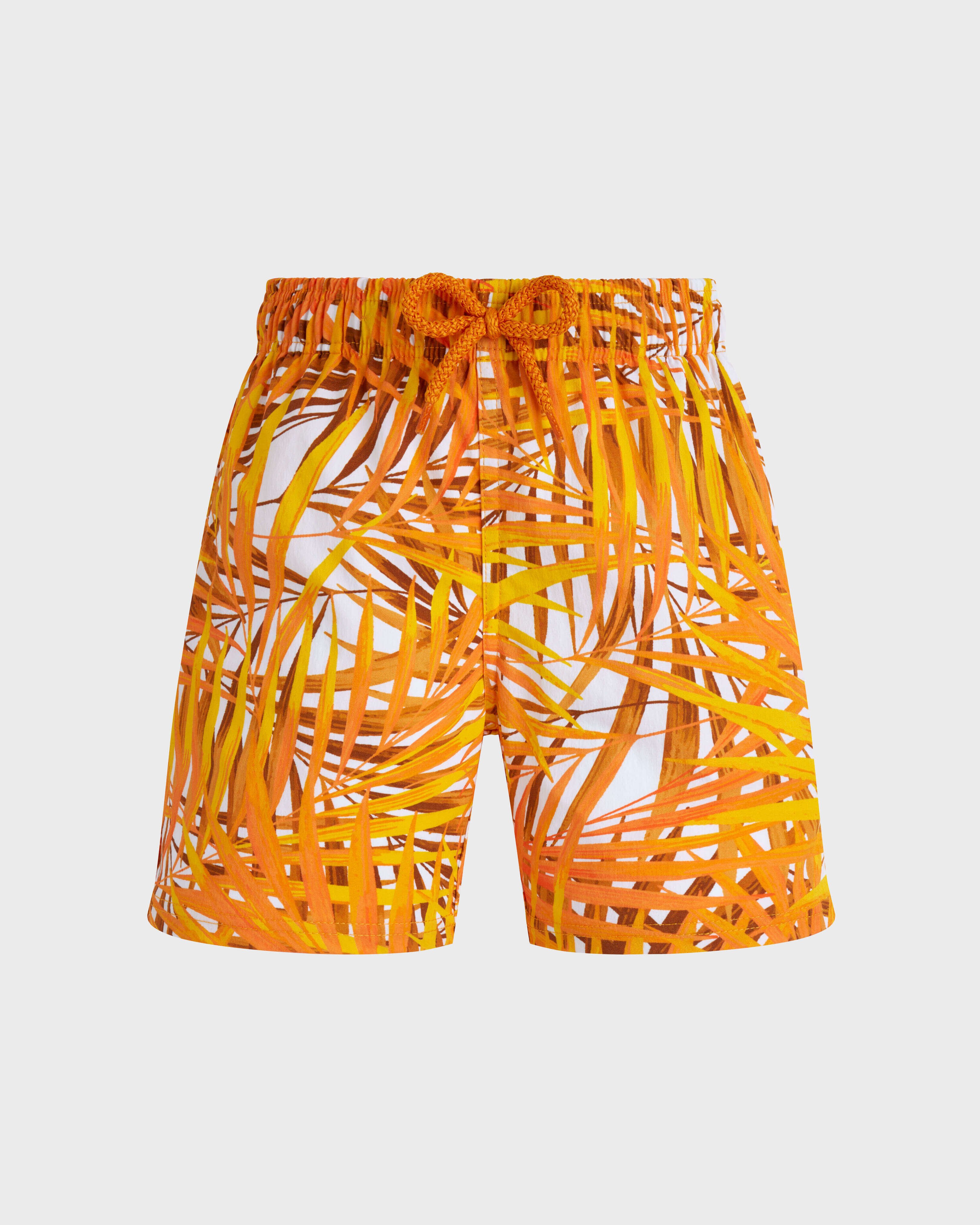 Boys Stretch Swim Shorts Palm Leaves MANGO front view