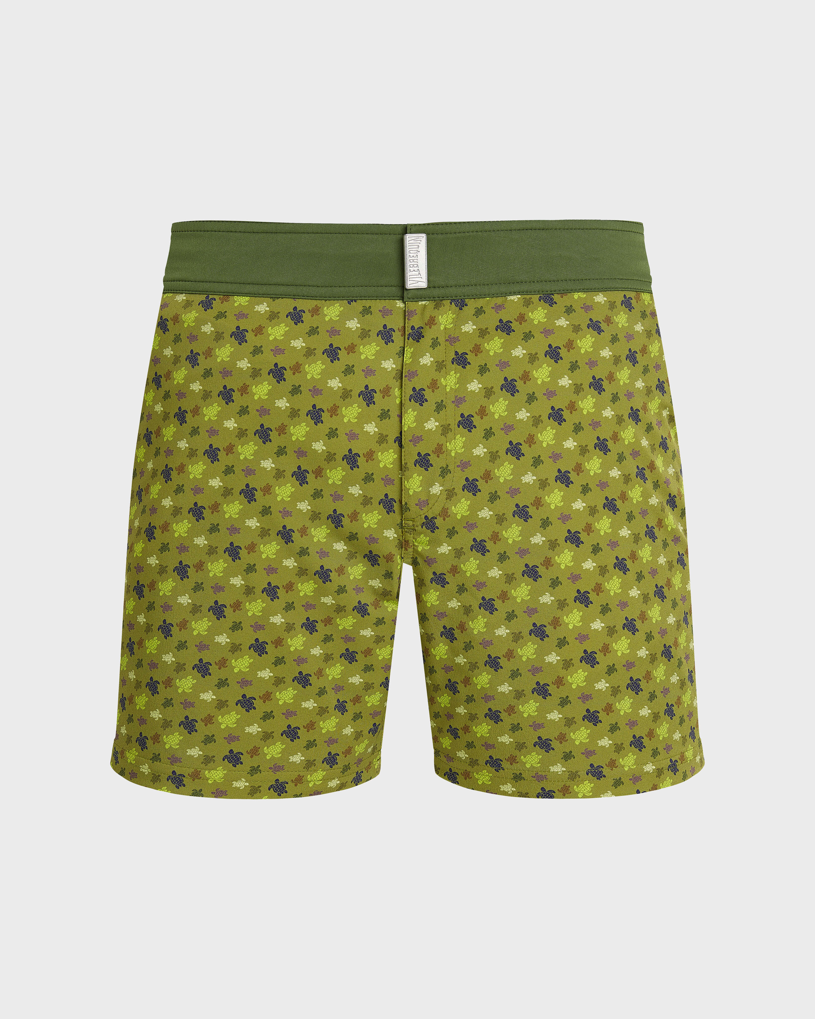 Maillot de bain court stretch ceinture plate homme Micro Ronde des Tortues ABSYNTHE front view