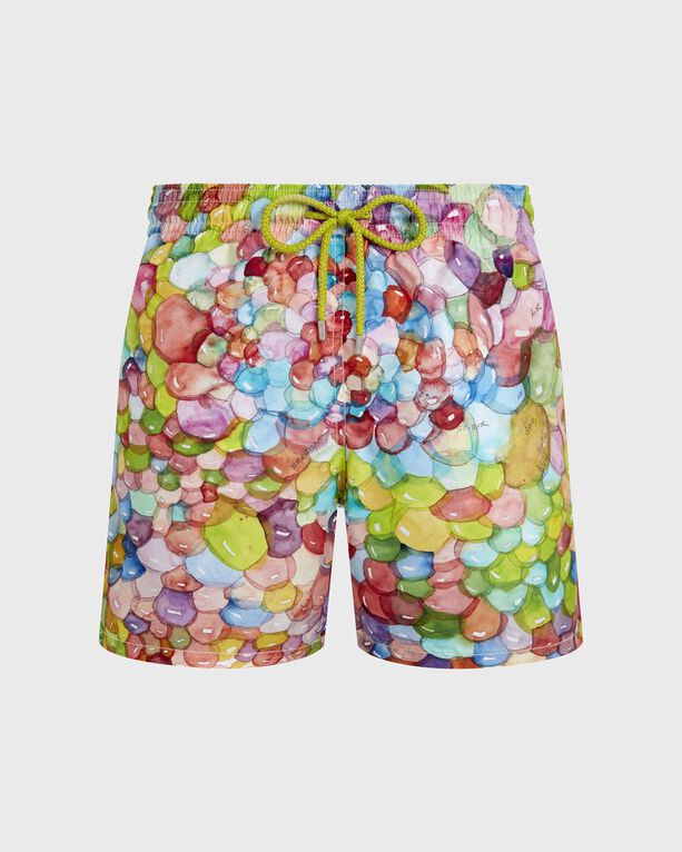 Vilebrequin - Men Swim Shorts Multi Bubbles - Vilebrequin X Fabrice Hyber - Swimwear - Moorea - White - Size L