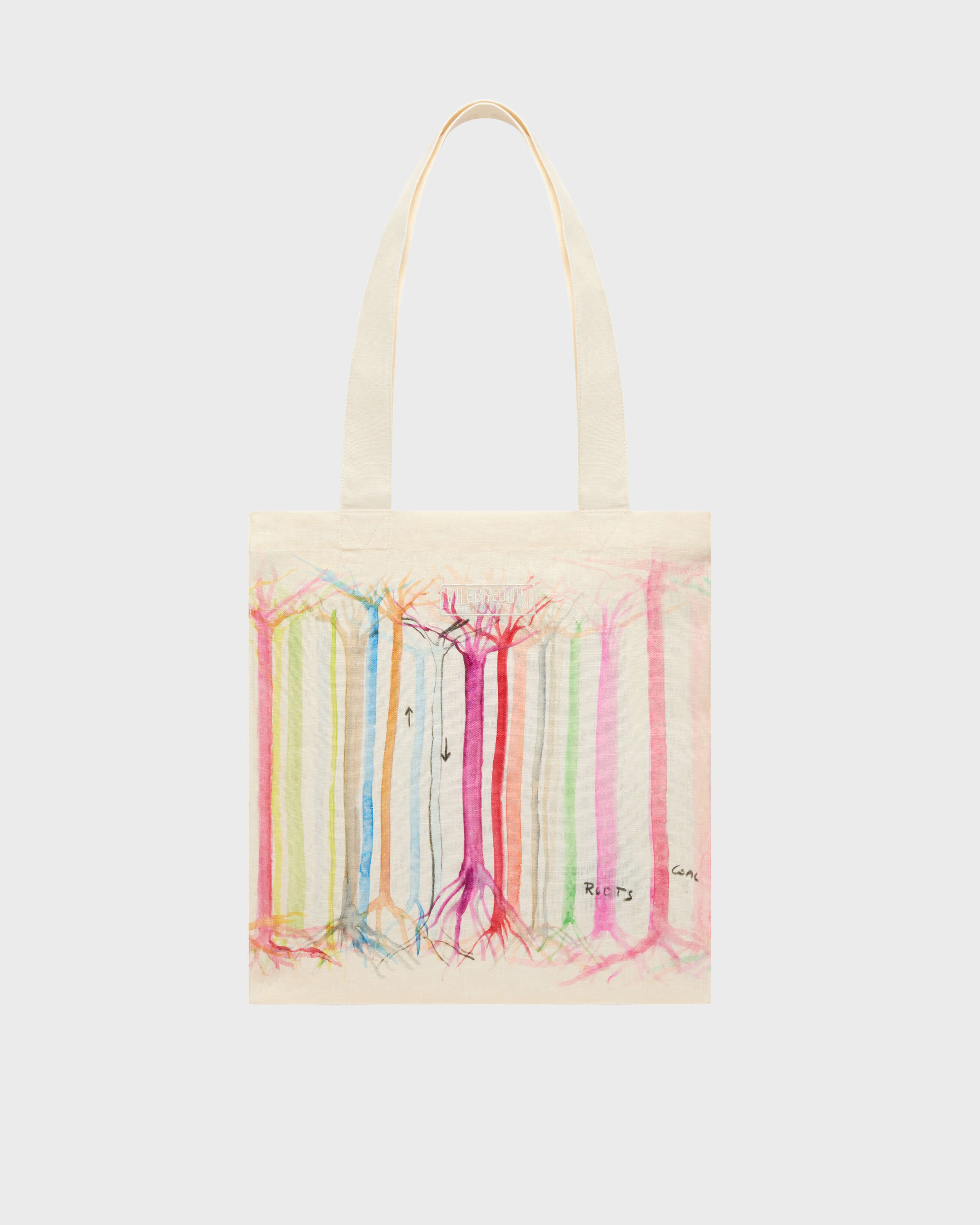 Trees Tragetasche aus Leinen – Vilebrequin x Fabrice Hyber PAPIER front view