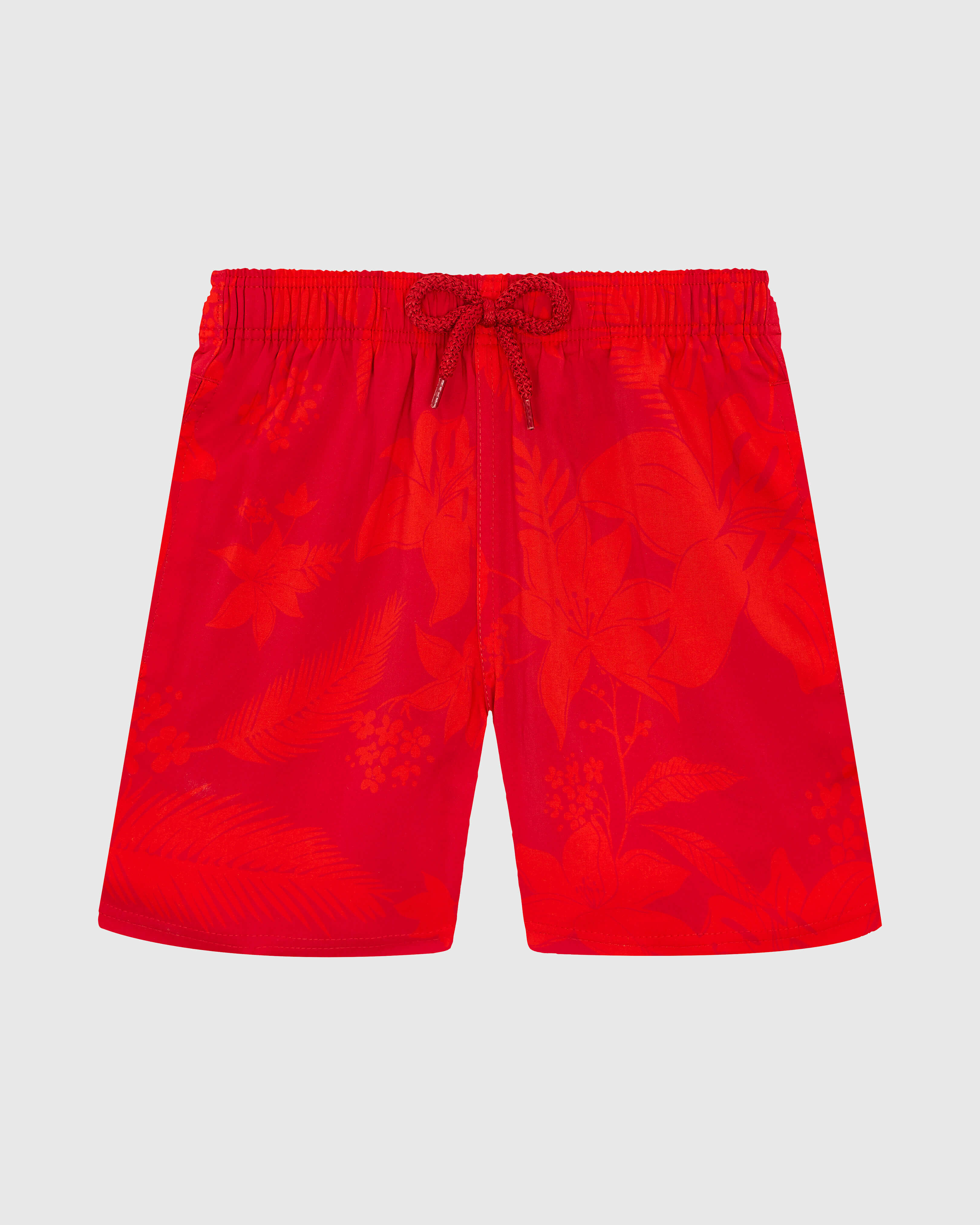 Boys Stretch Swim Shorts Flower Power LIPSTICK front view
