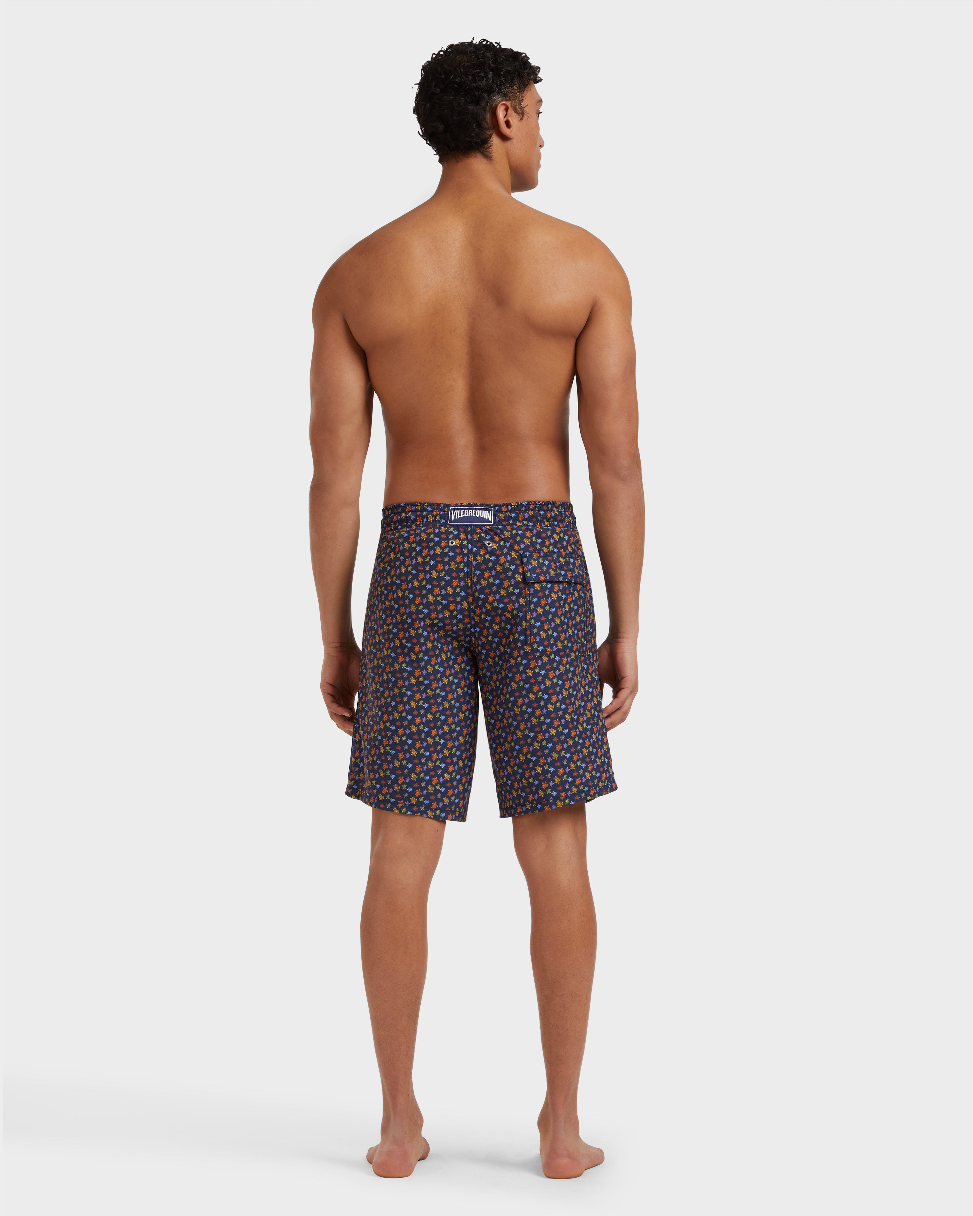 Men Long Swim Shorts Micro Ronde Des Tortues VITAMIN backworn view