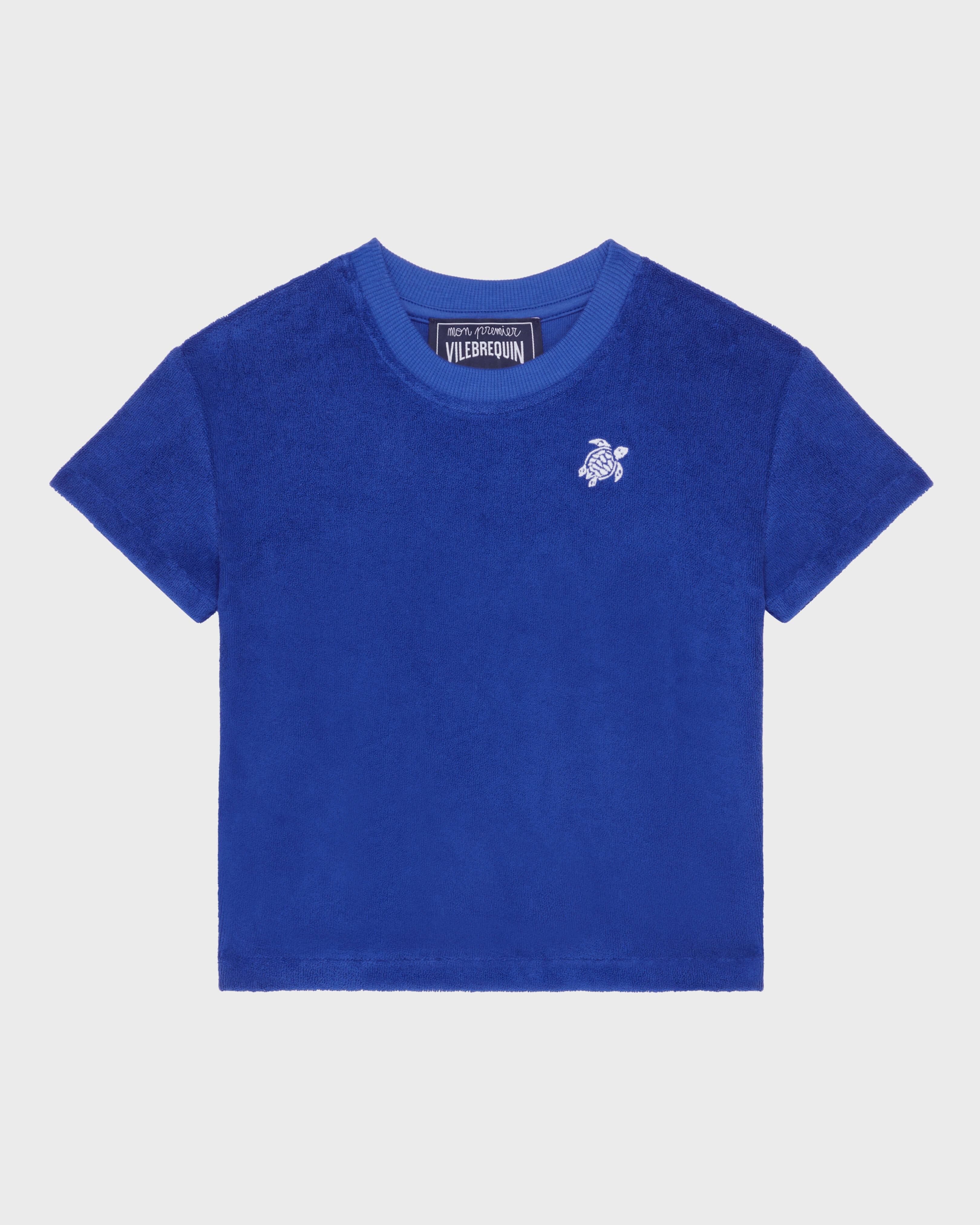 Conjunto en tejido terry de jacquard con tortuga bordada para bebé MARRAKECH frontworn view