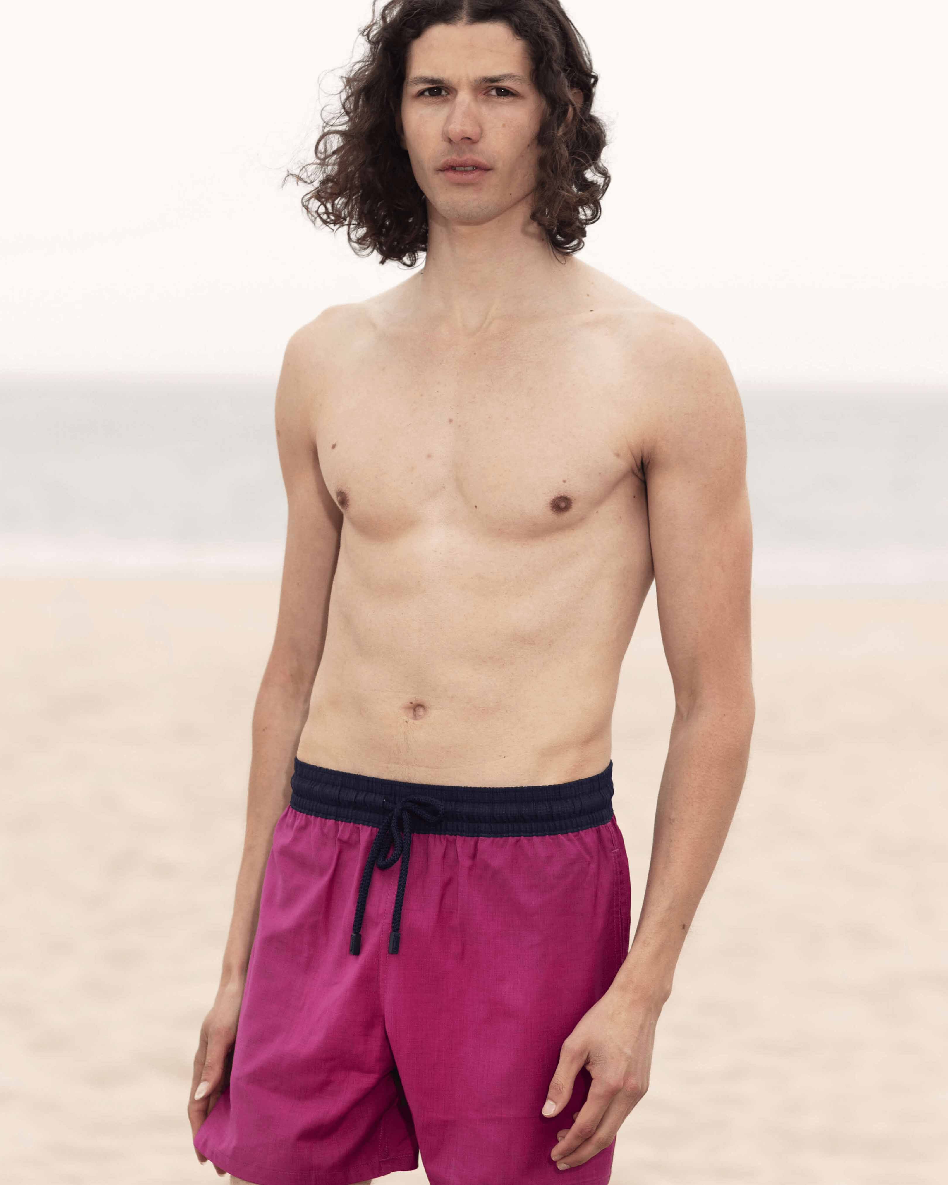 Men Wool Swim Shorts Super 120's CRIMSON PURPLE supp2 view