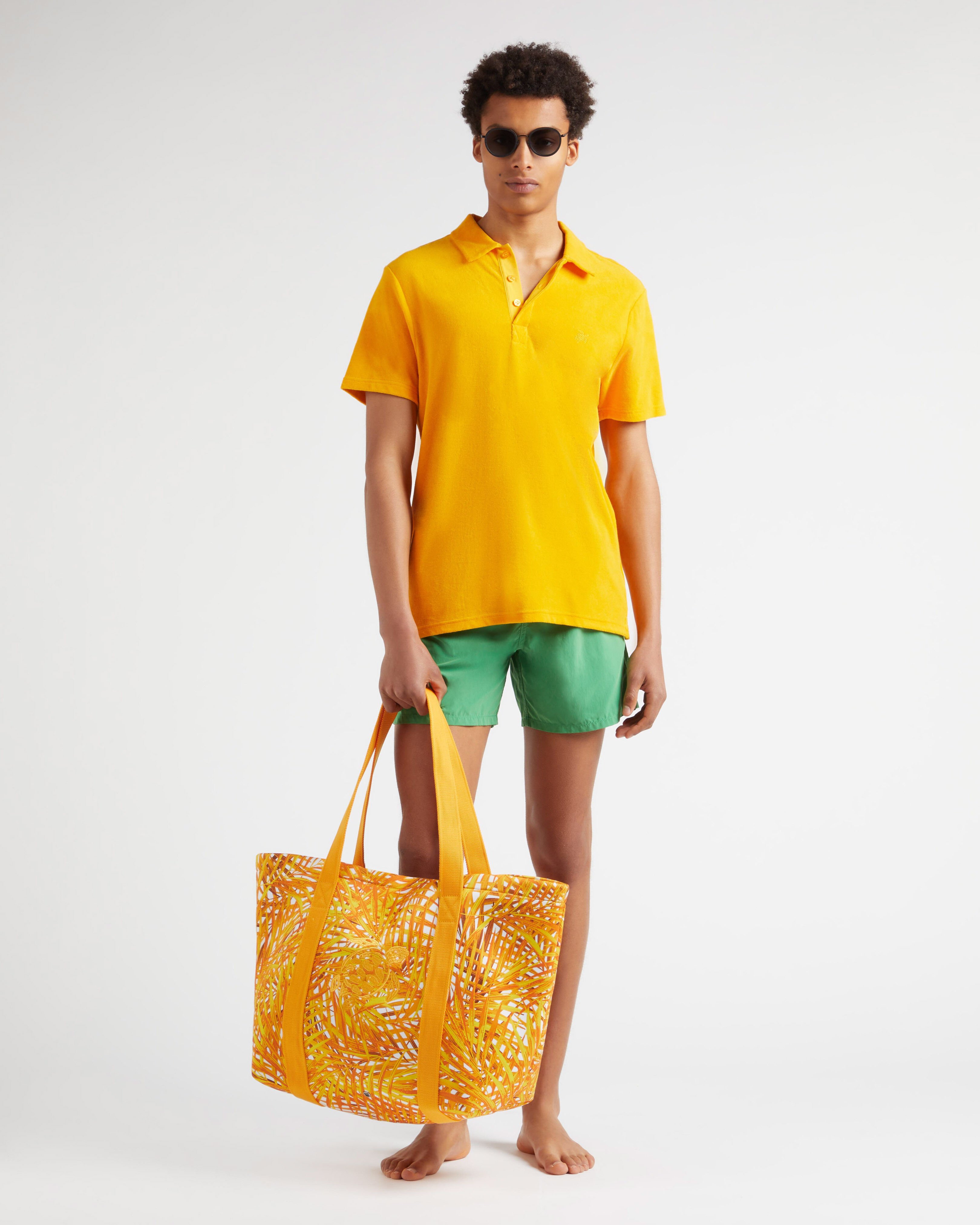 Men Terry Polo Shirt Solid MANGO supp1 view