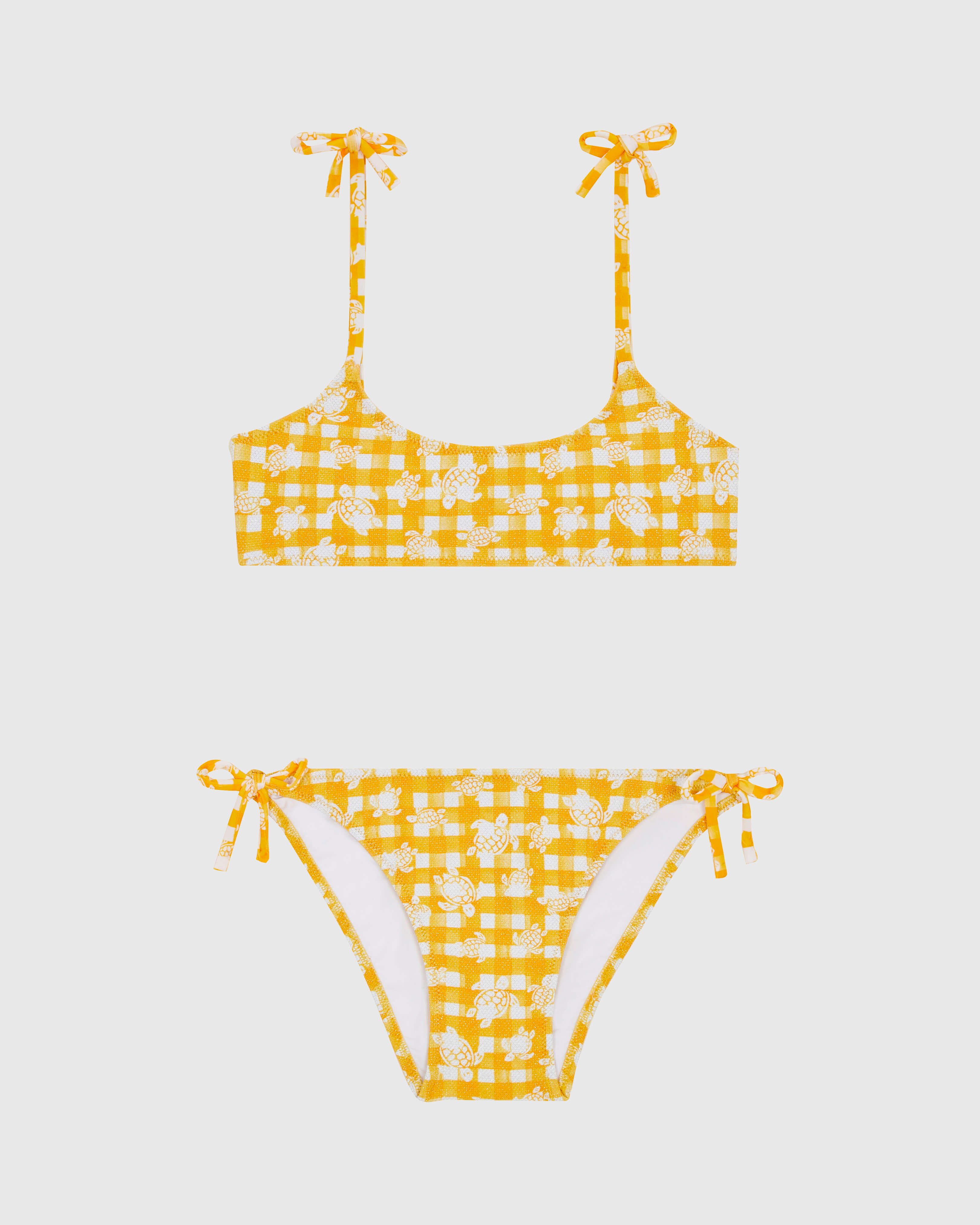 Girls Bikini Set Turtles Vichy MANGO front view