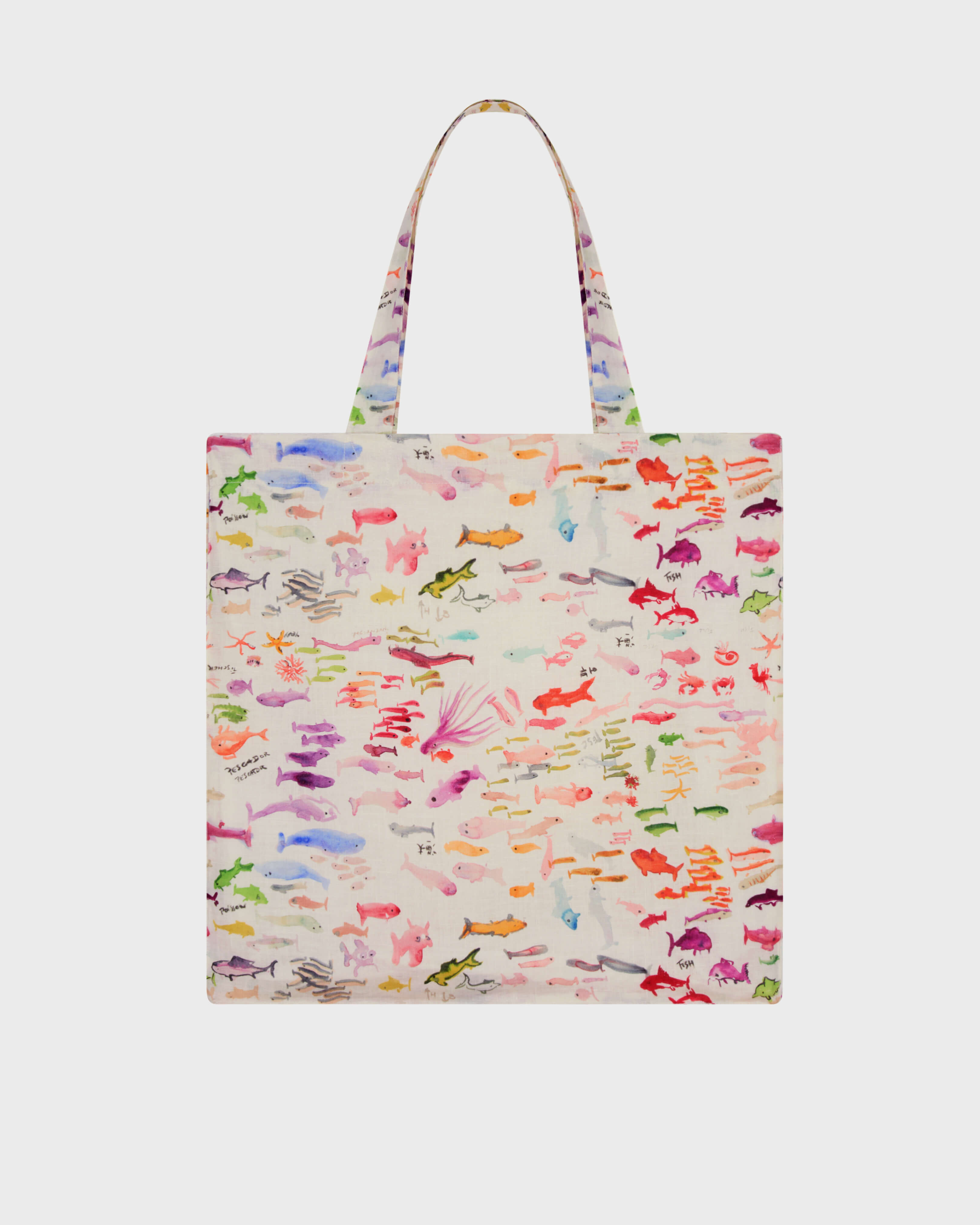 Linen Tote Bag Pescador - VBQ x Fabrice Hyber PAPIER back view