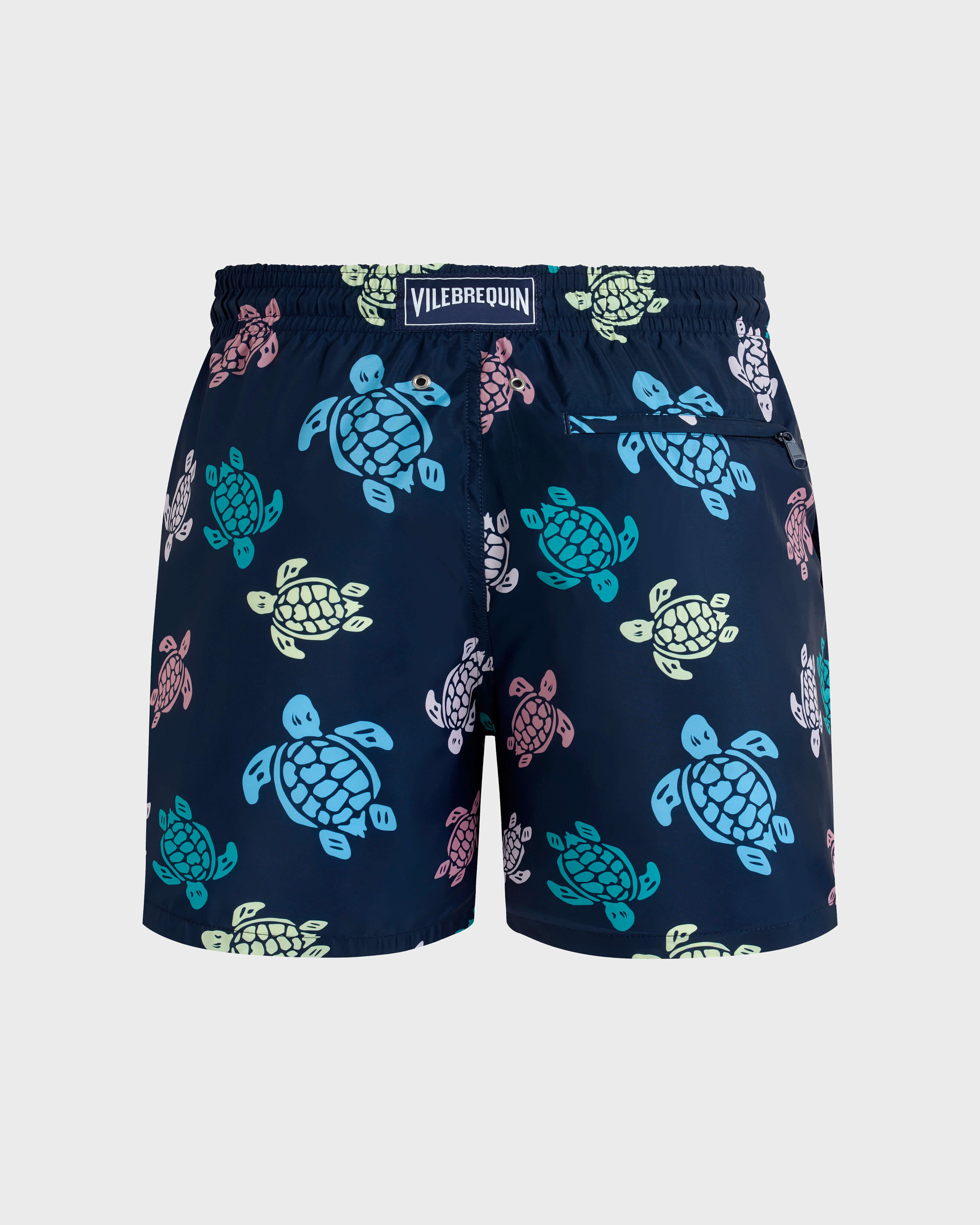 Men Ultra-light and packable Swim Shorts Tortues Multicolores NAVY back view