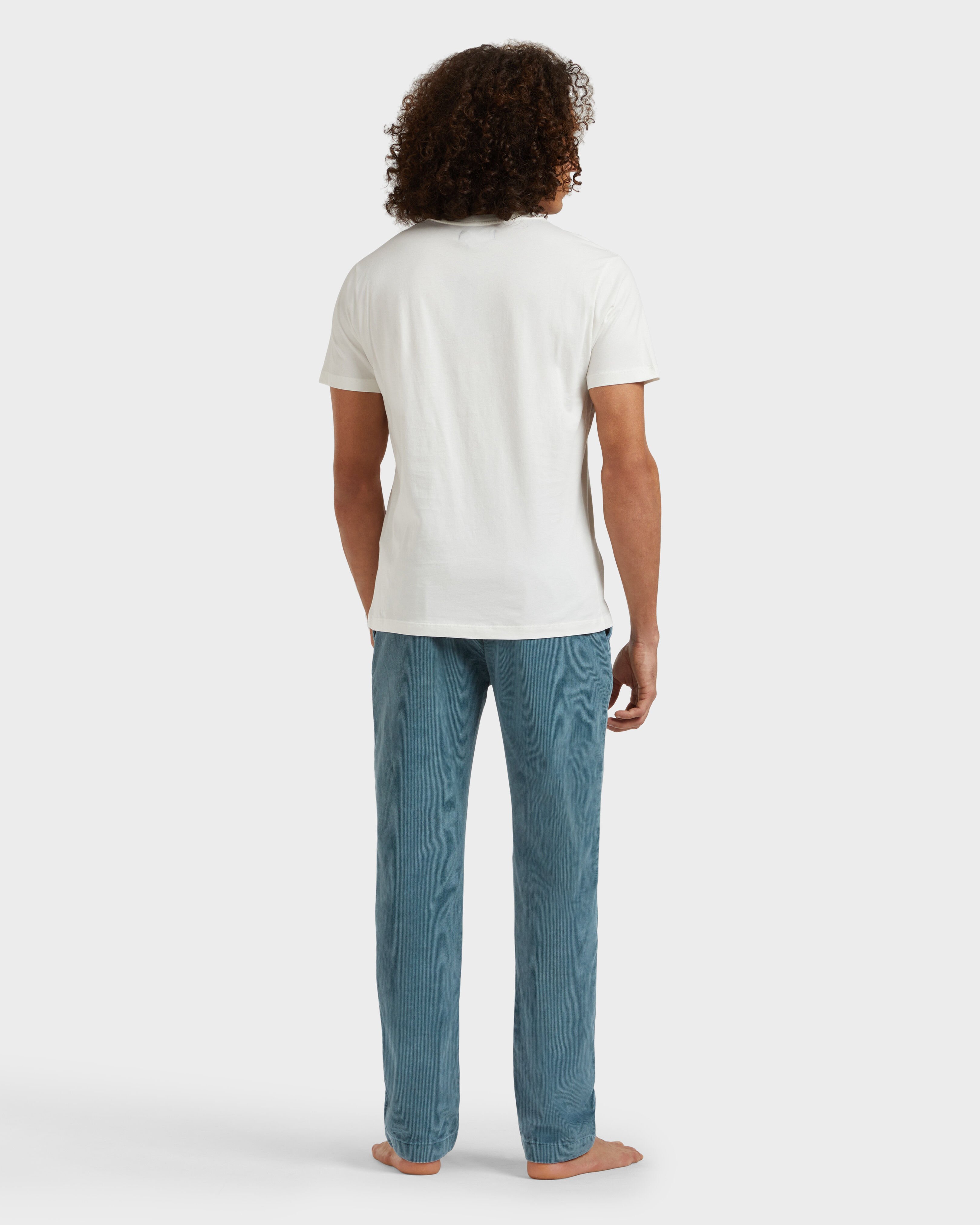 Men T-shirt VBQ Bateau OFF WHITE backworn view