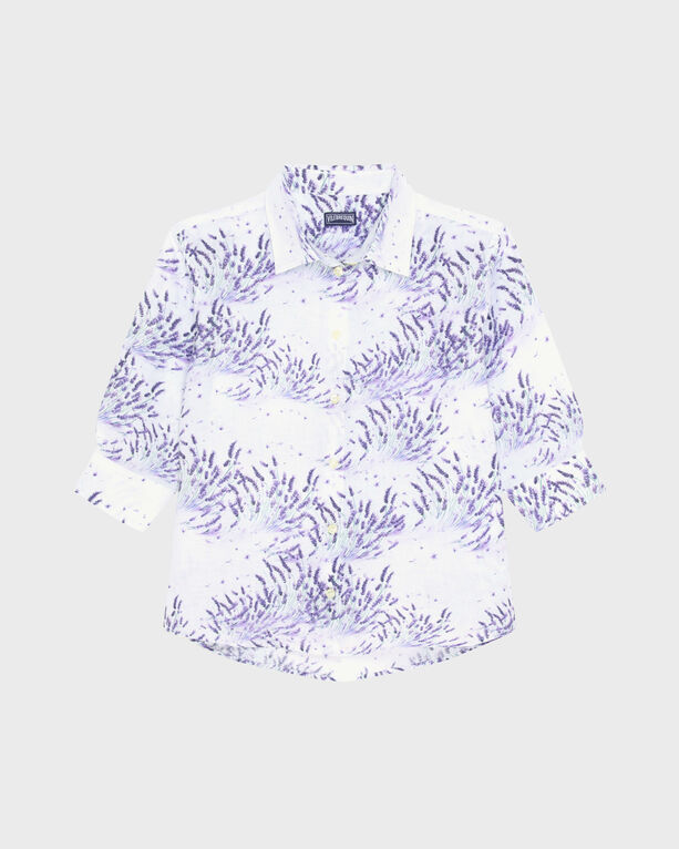 Vilebrequin Women Linen Shirt Lavender In White