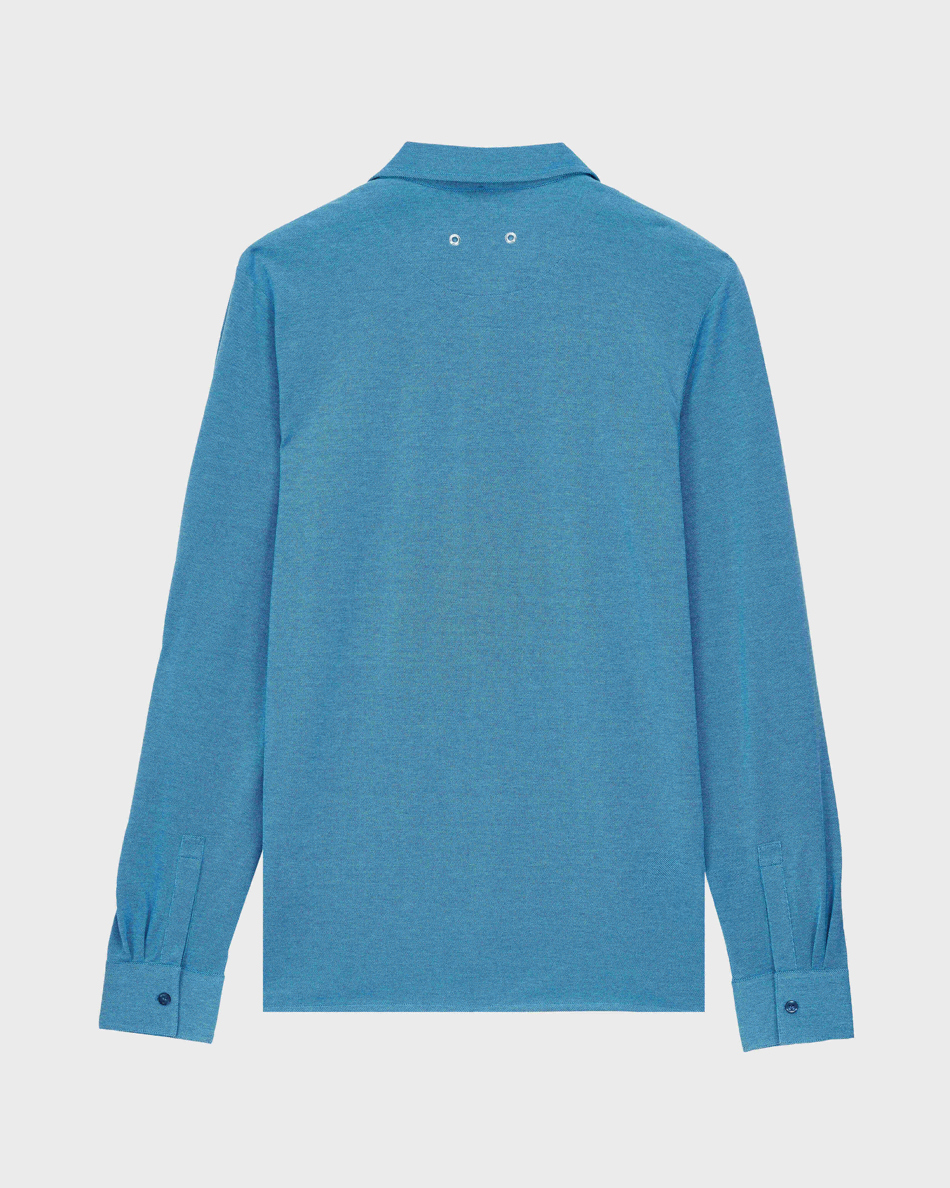 Men Cotton Shirt Solid AZURE back view