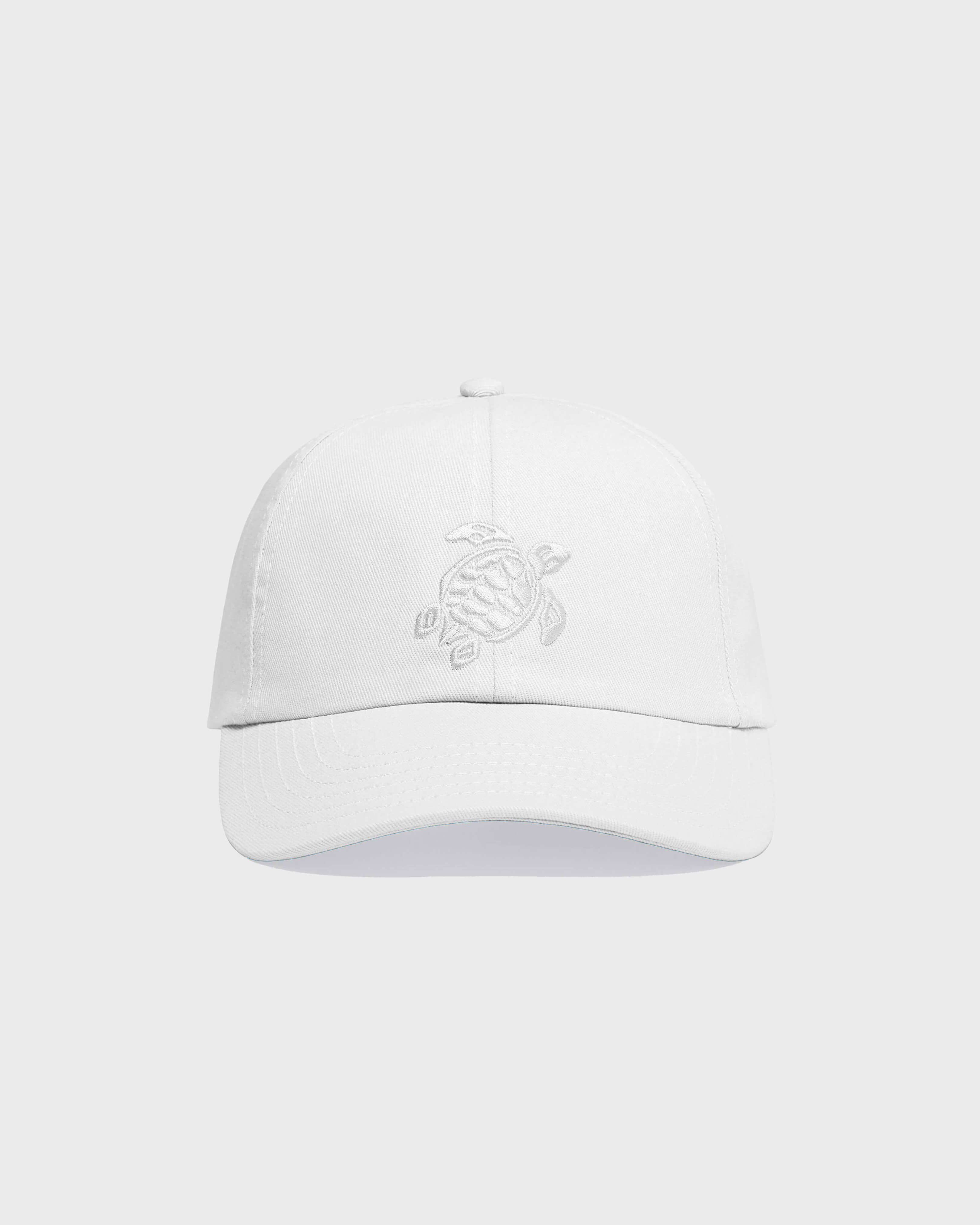 Solid Cap Turtle Embroidery WHITE front view