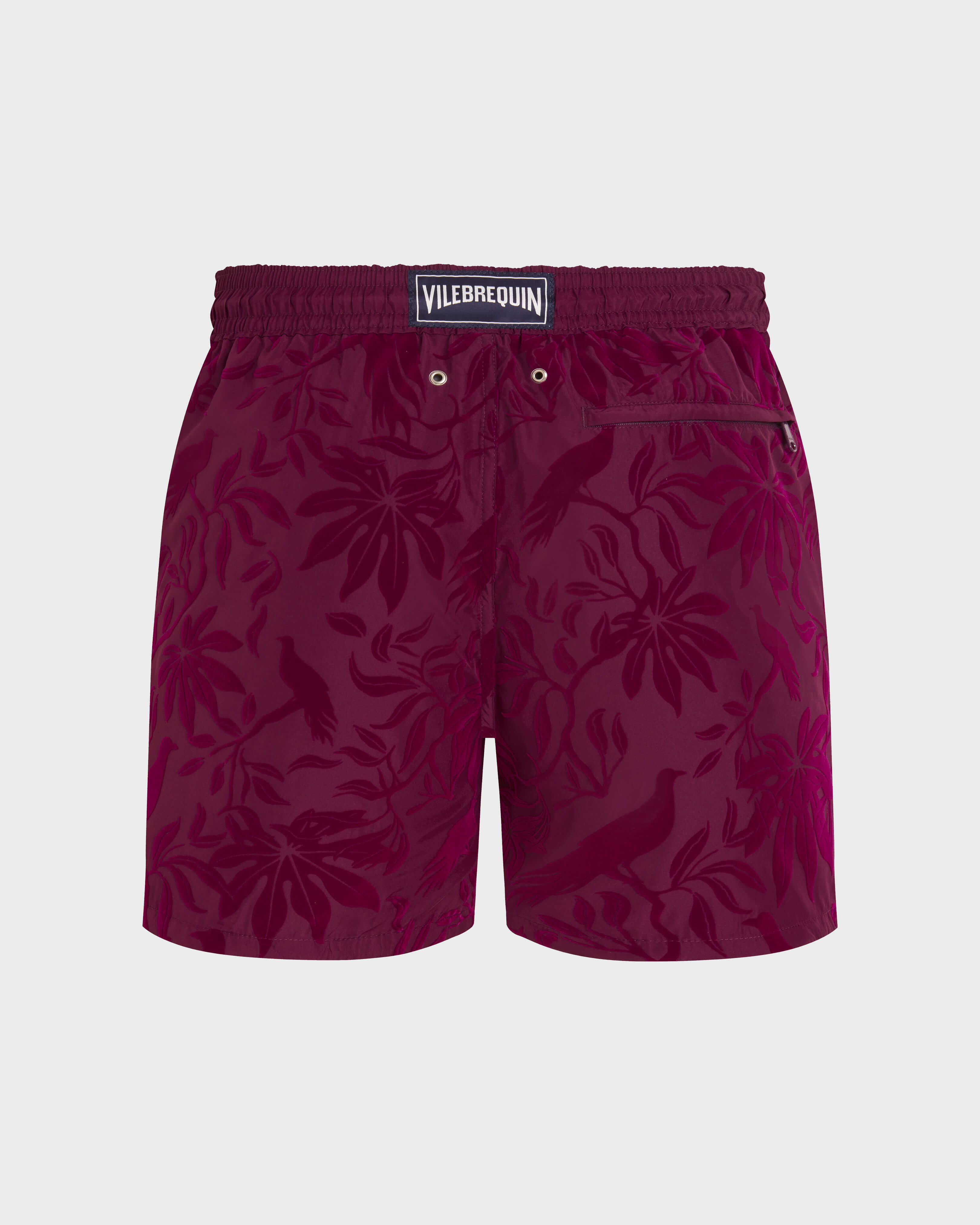 Men Ultra-light and packable Swim Shorts Flocked Birds of paradise KERALA back view