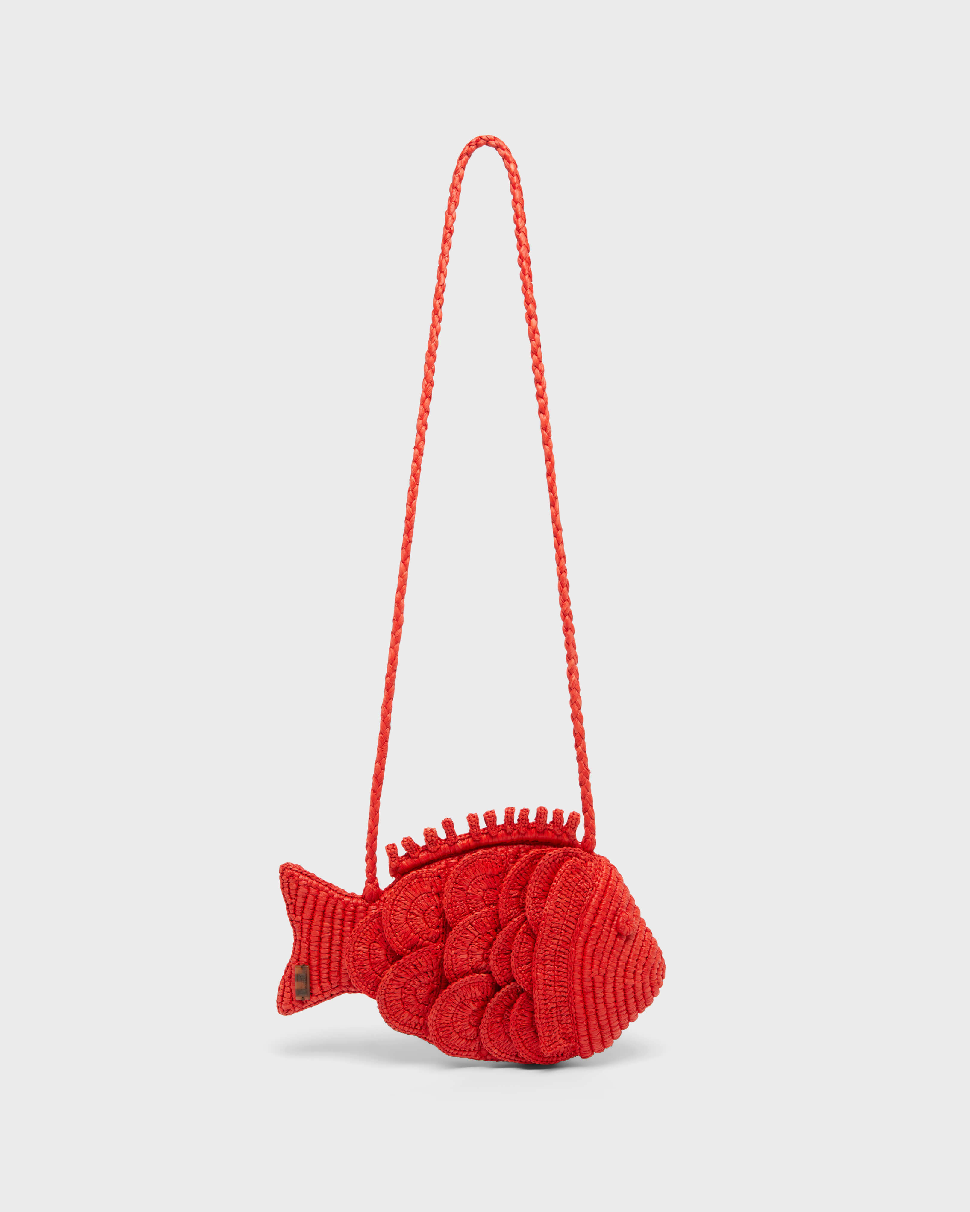 Bolso de rafia grande con forma de pez para mujer AMAPOLA back view
